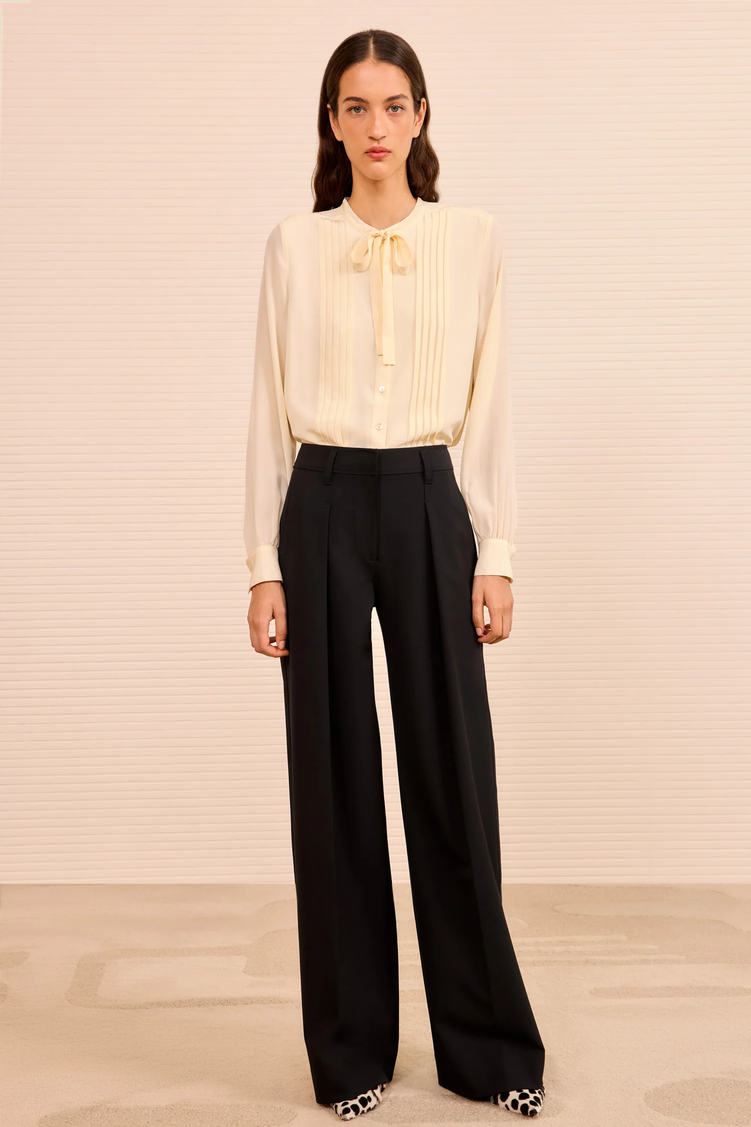 Mitchell Wide Leg Trouser - Noir - Image 3