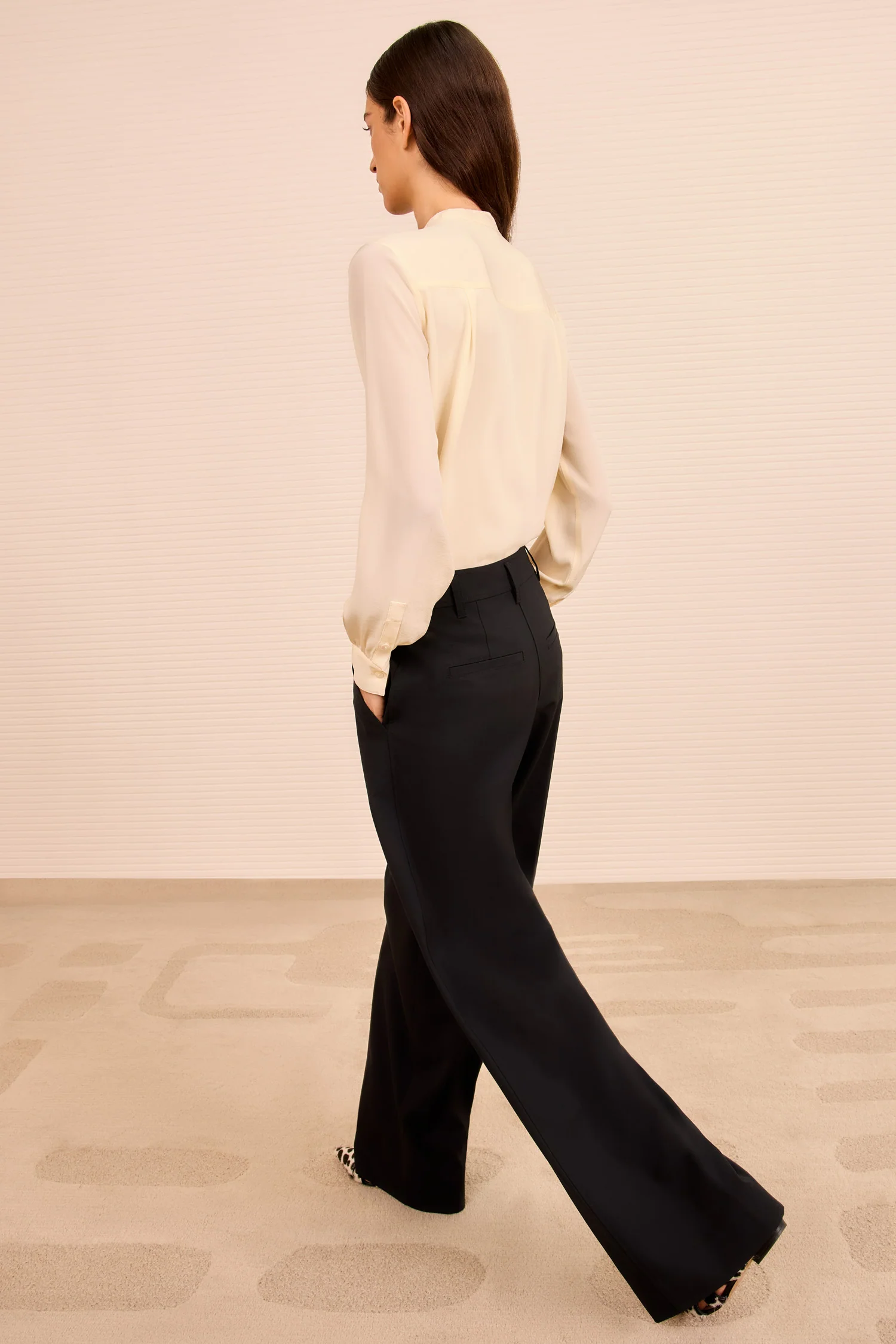 Mitchell Wide Leg Trouser - Noir - Image 5