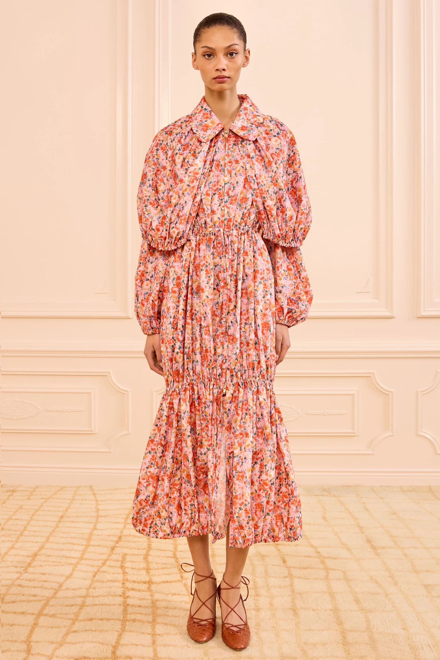 Nadia Bubble Tiered Coat - Begonia - Image 3