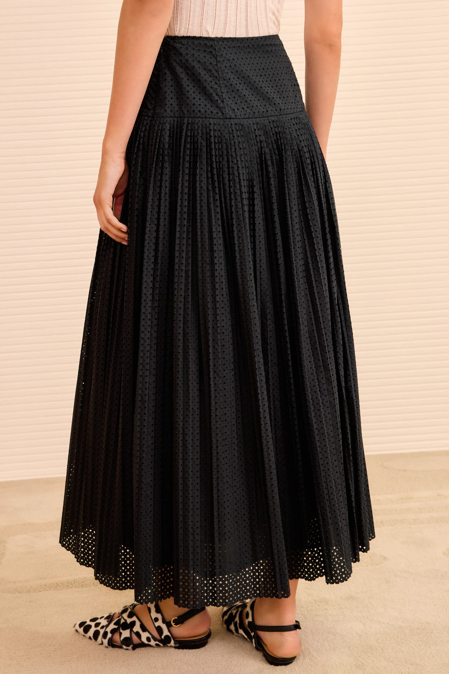 Nalla A‐Line Midi Skirt - Noir - Image 3