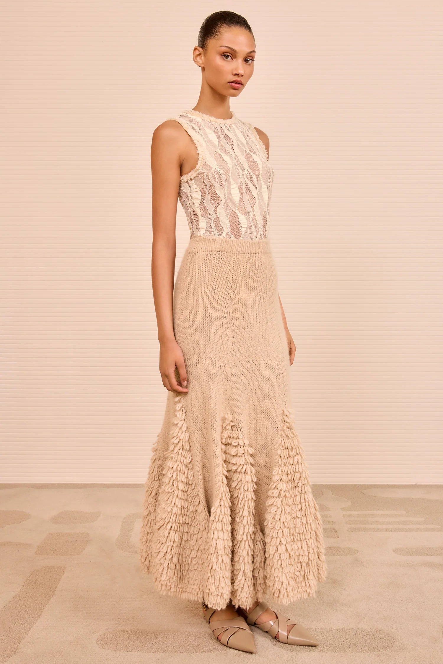 Nathalie Trumpet Skirt - Alabaster - Image 3