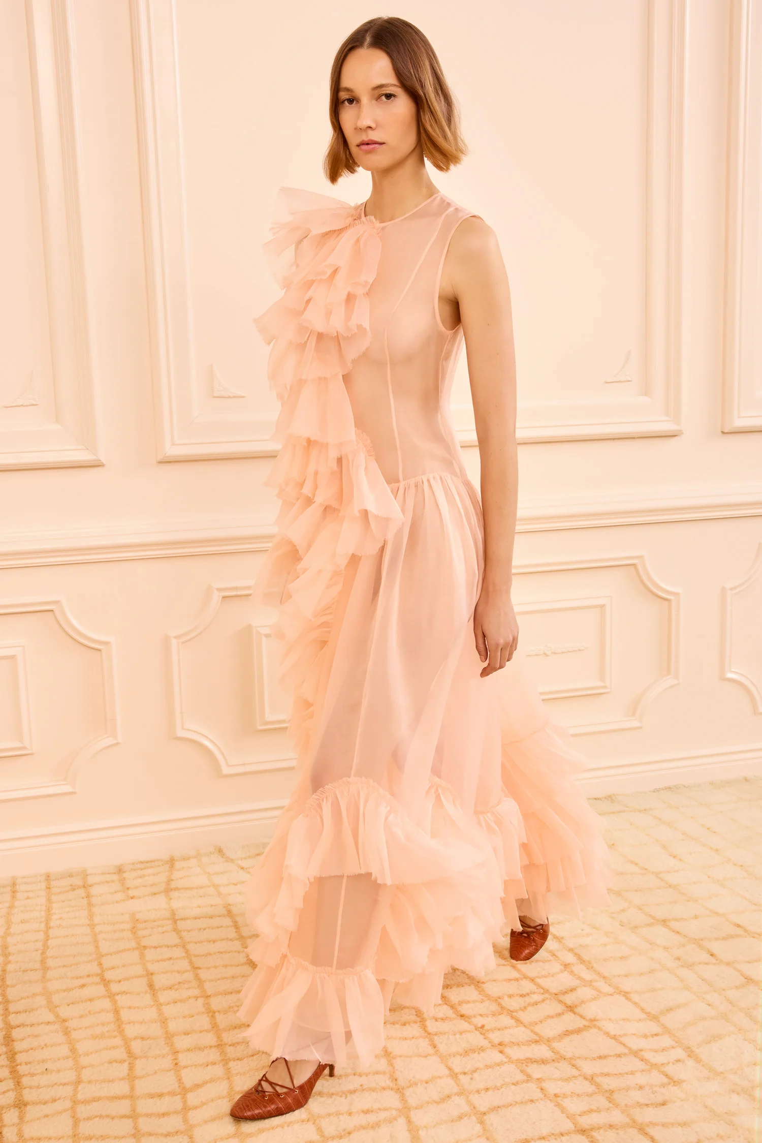 Nepenthe Ruffle Silk Dress - Petal - Image 3