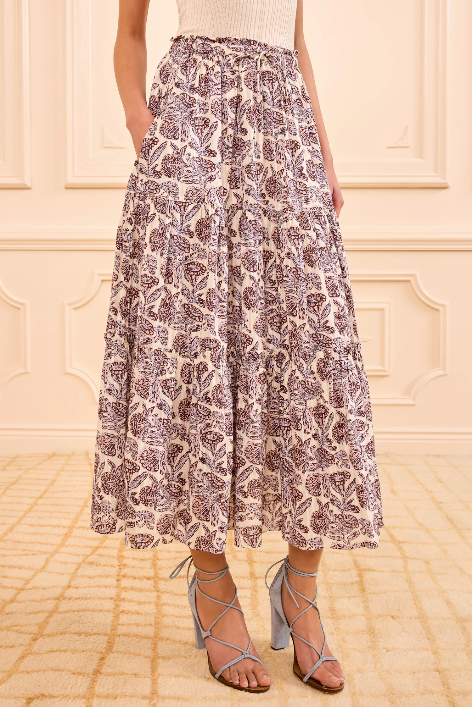 Nessa Cotton Midi Skirt - Meadow - Image 2