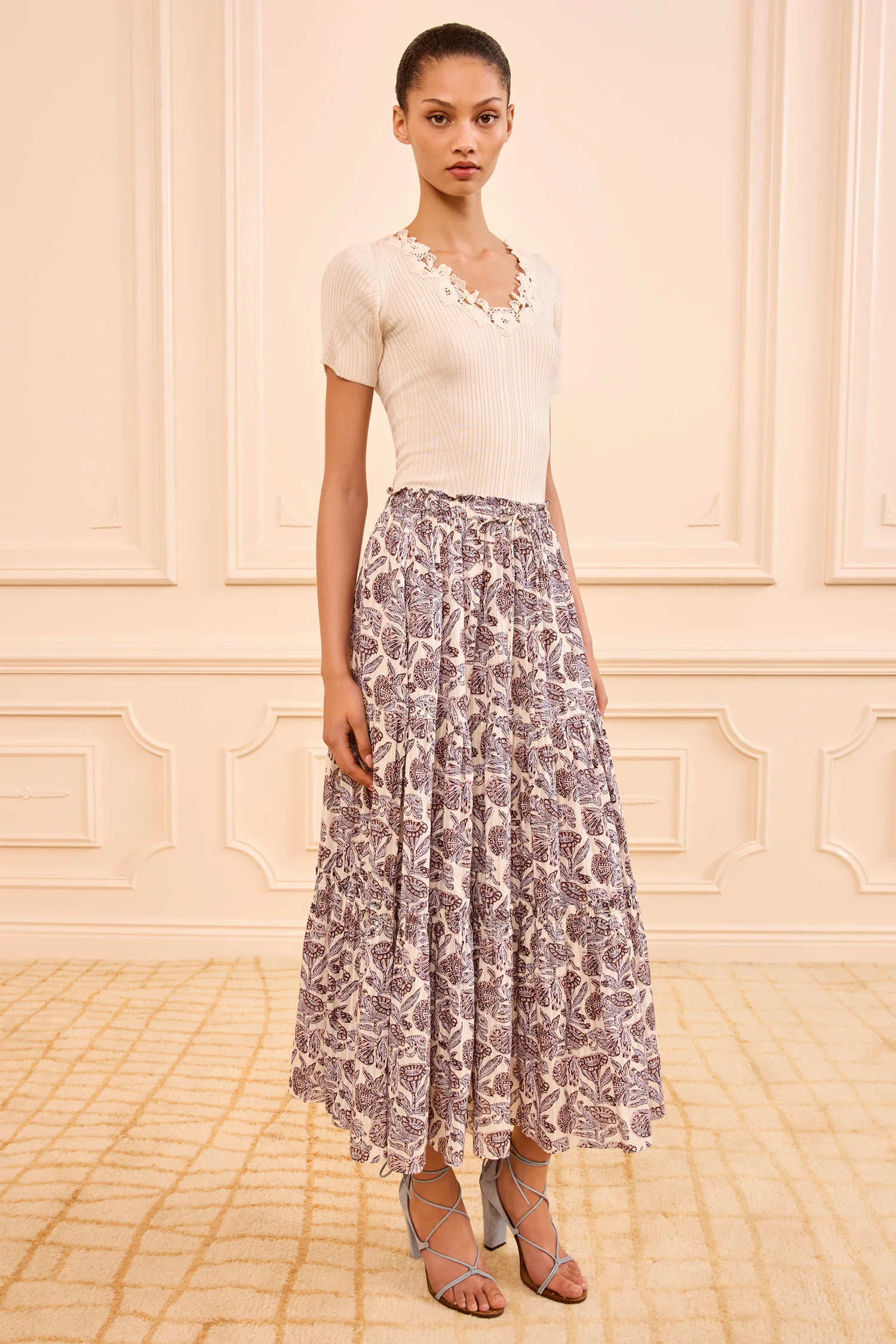 Nessa Cotton Midi Skirt - Meadow - Image 3