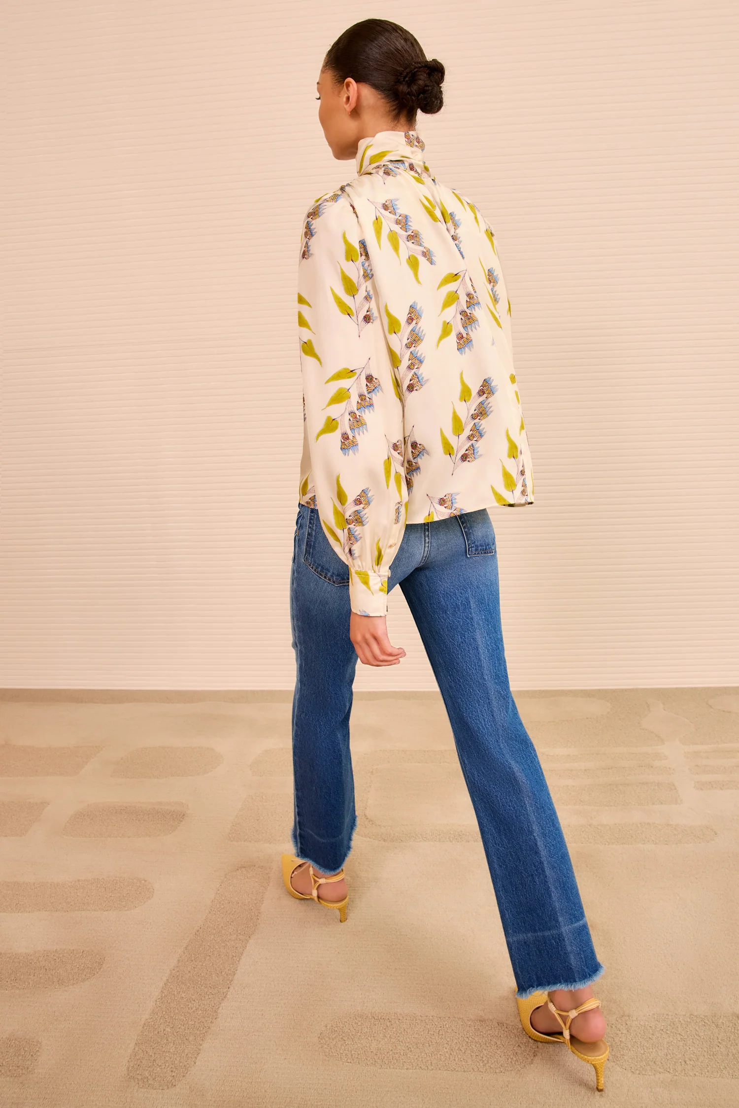 Ornament Tie Neck Blouse - Infinite Flower - Image 5