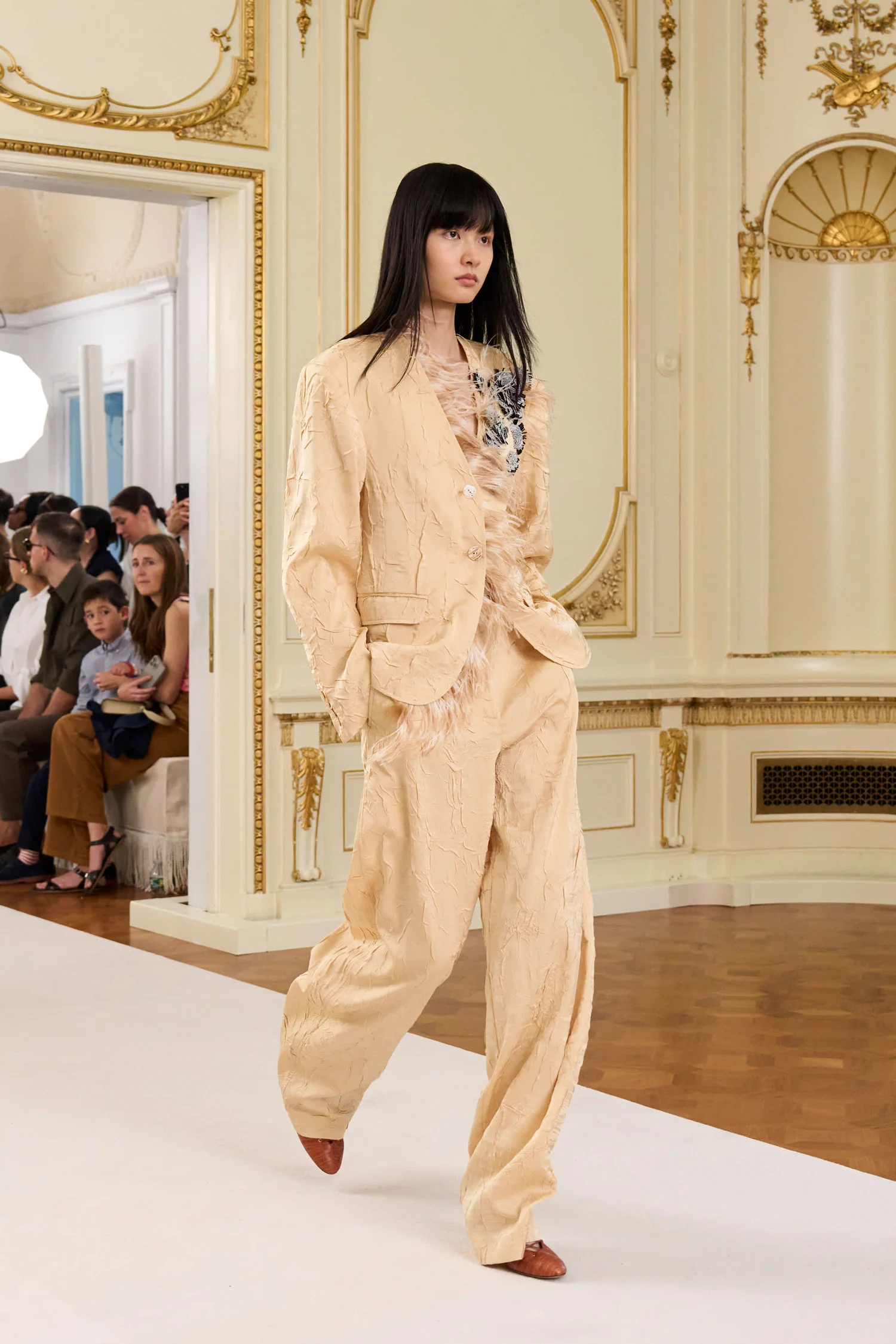 Otto Satin Jacket with Embroidery - Driftwood - Image 5