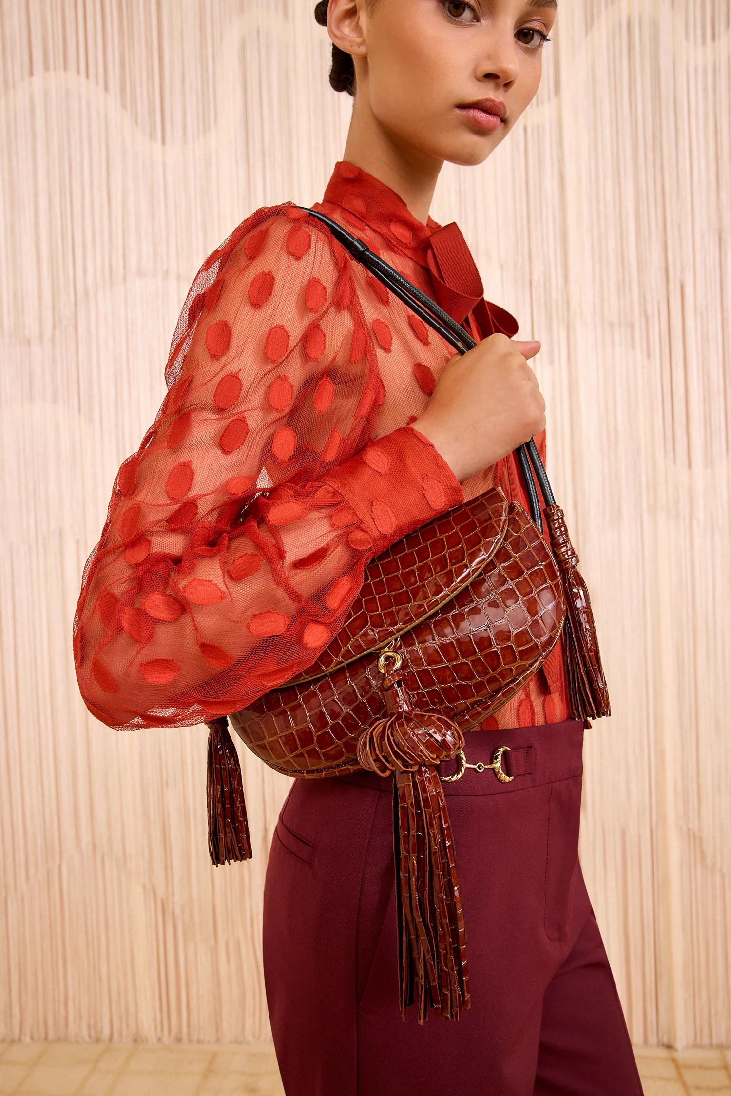 Paloma Tassel Flap Bag - Chestnut - Image 6