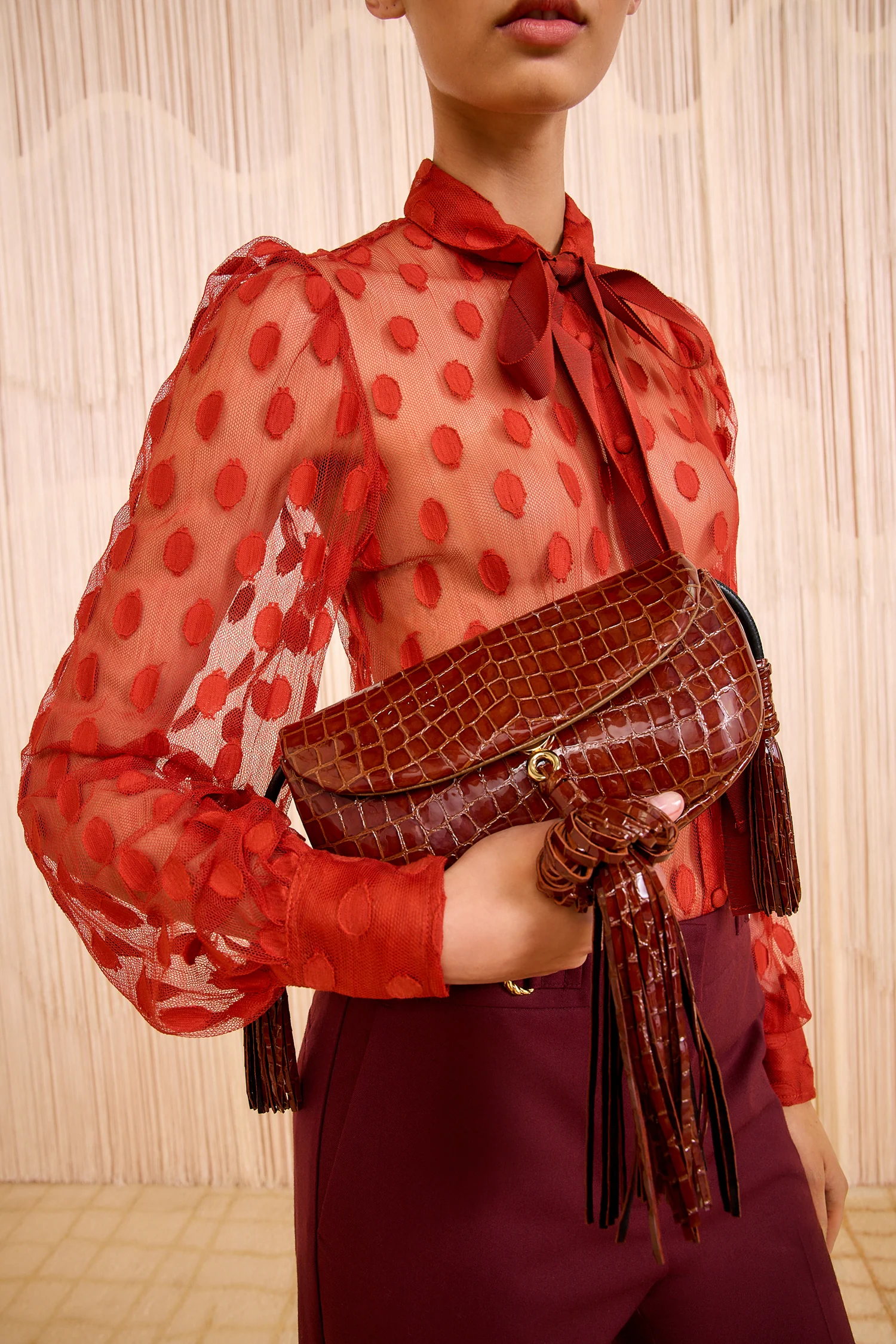 Paloma Tassel Flap Bag - Chestnut - Image 7