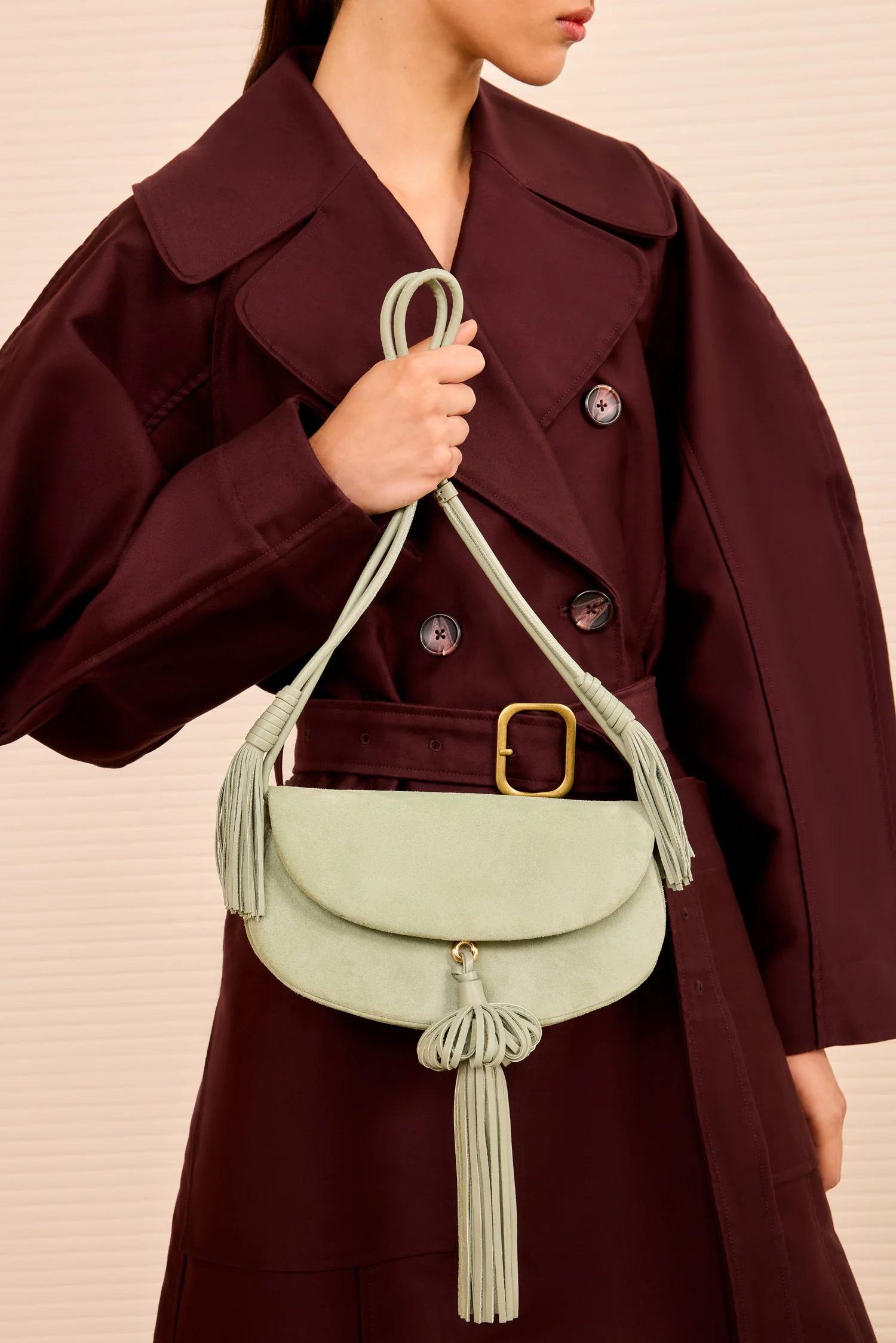 Paloma Tassel Flap Bag - Sea Glass - Image 5