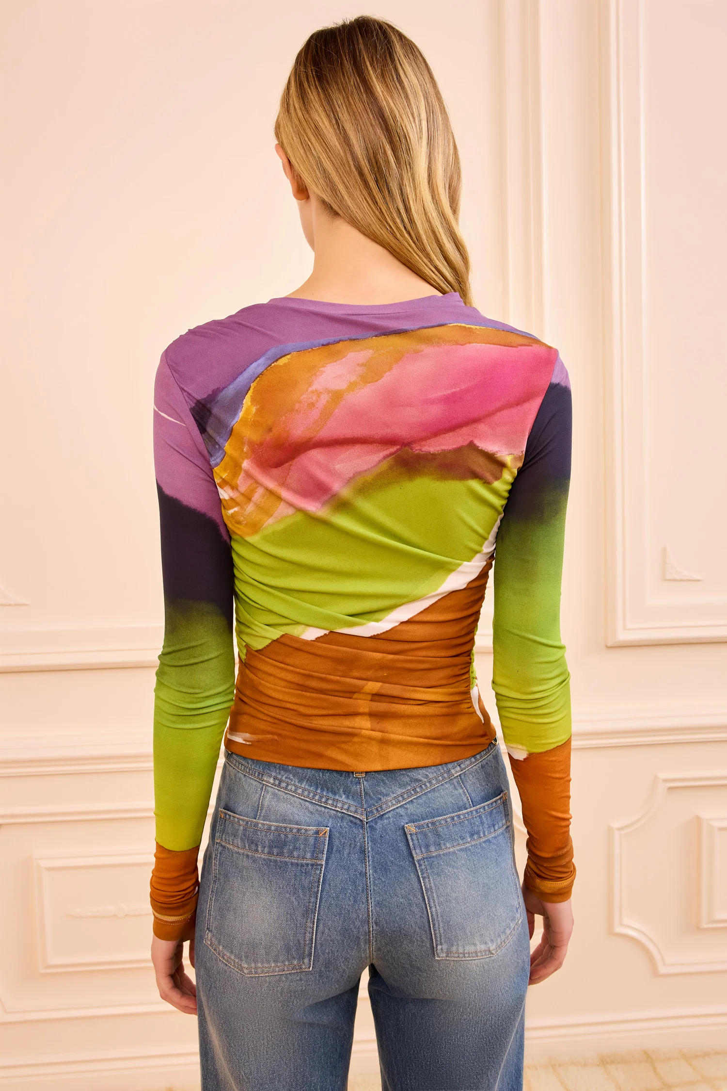 Paradis Ruched Jersey Top - Nature Abhors A Vacuum - Image 4