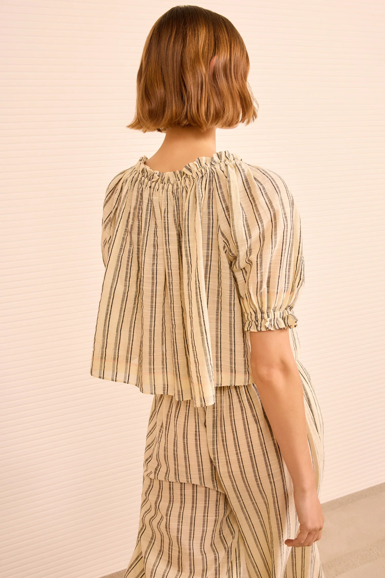 Paros Striped Top Coverup - Cowrie Stripe - Image 4