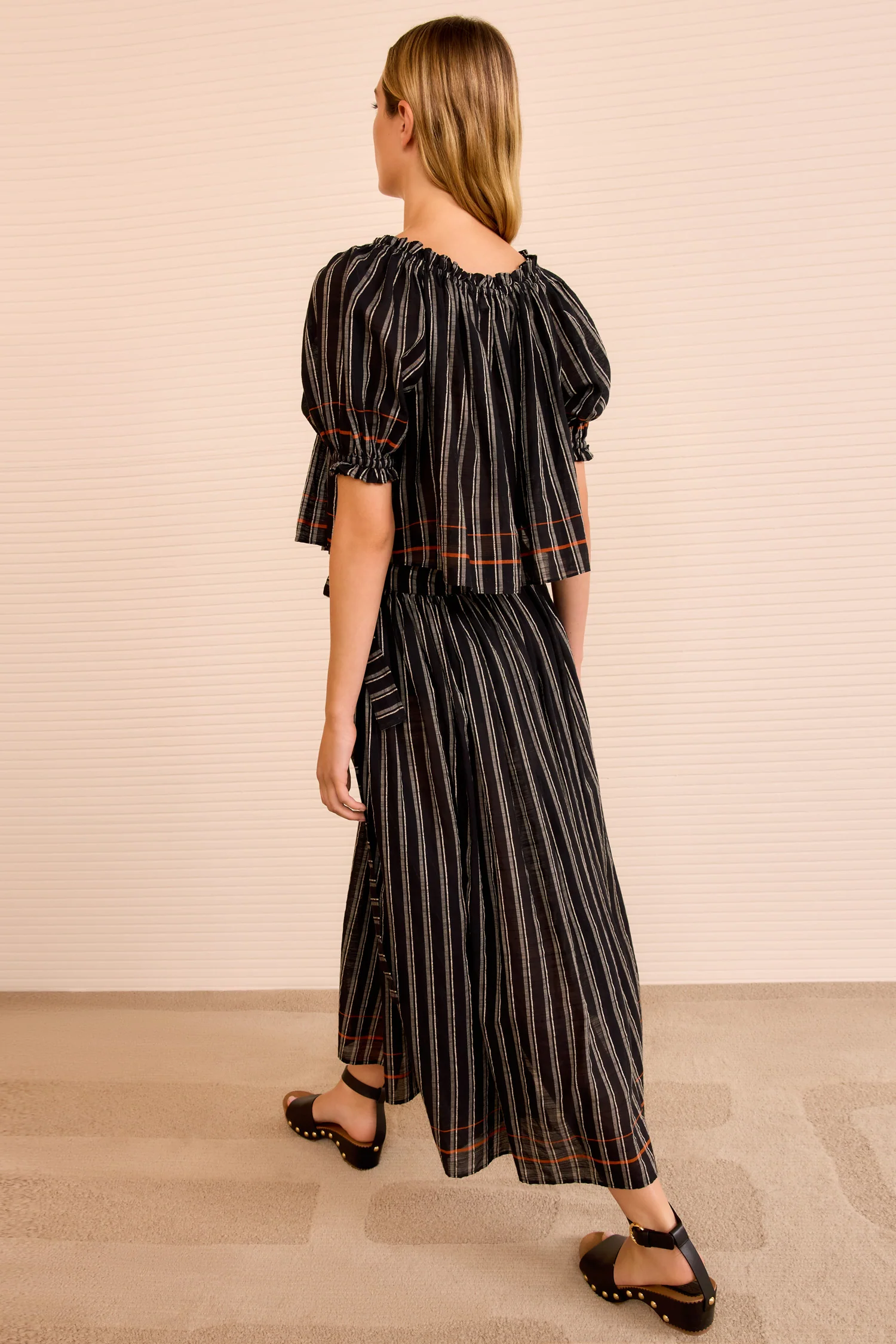 Paros Striped Top Coverup - Noir Stripe - Image 4