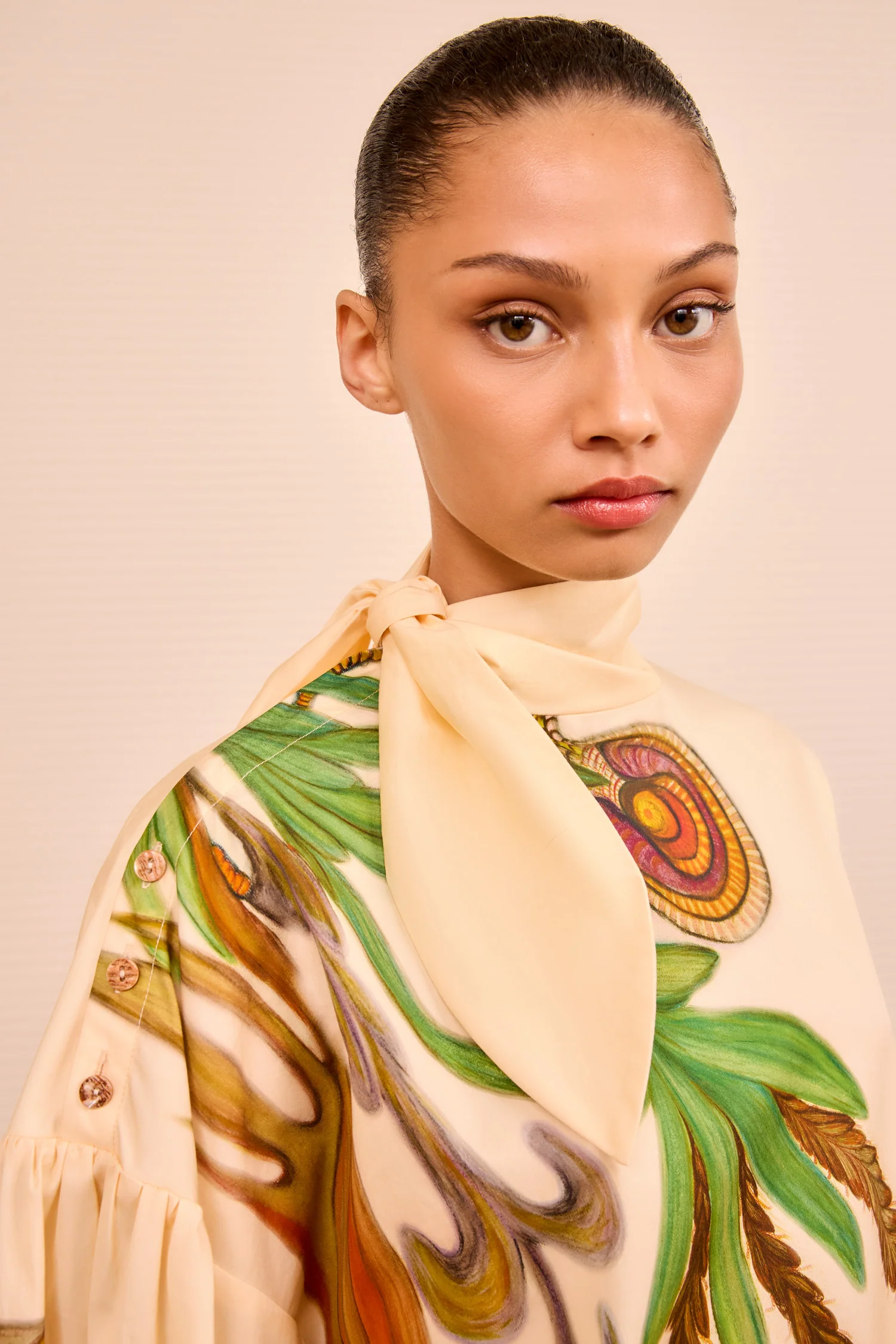 Pastel Tie Neck Blouse - Inner Nature - Image 3