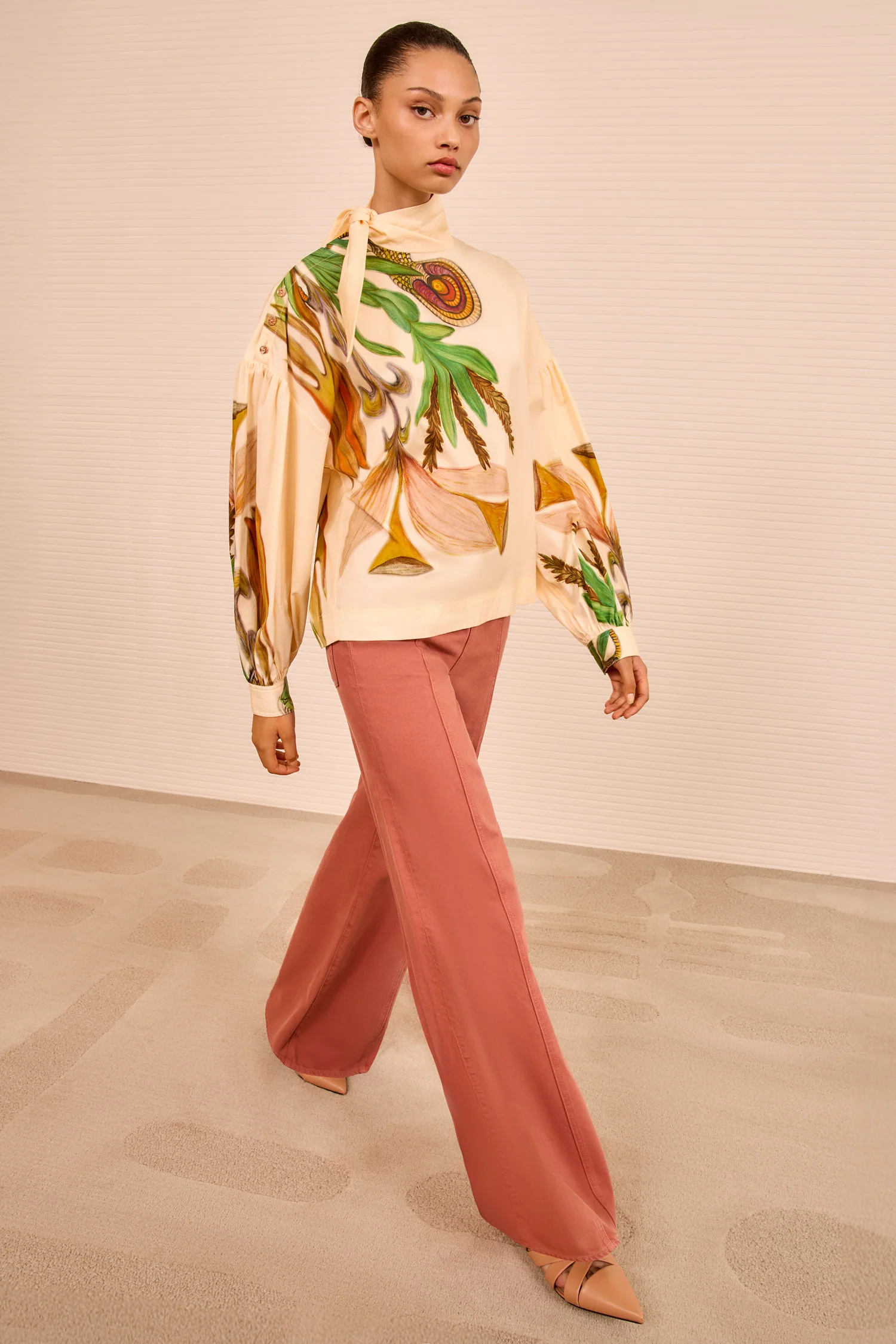 Pastel Tie Neck Blouse - Inner Nature - Image 4