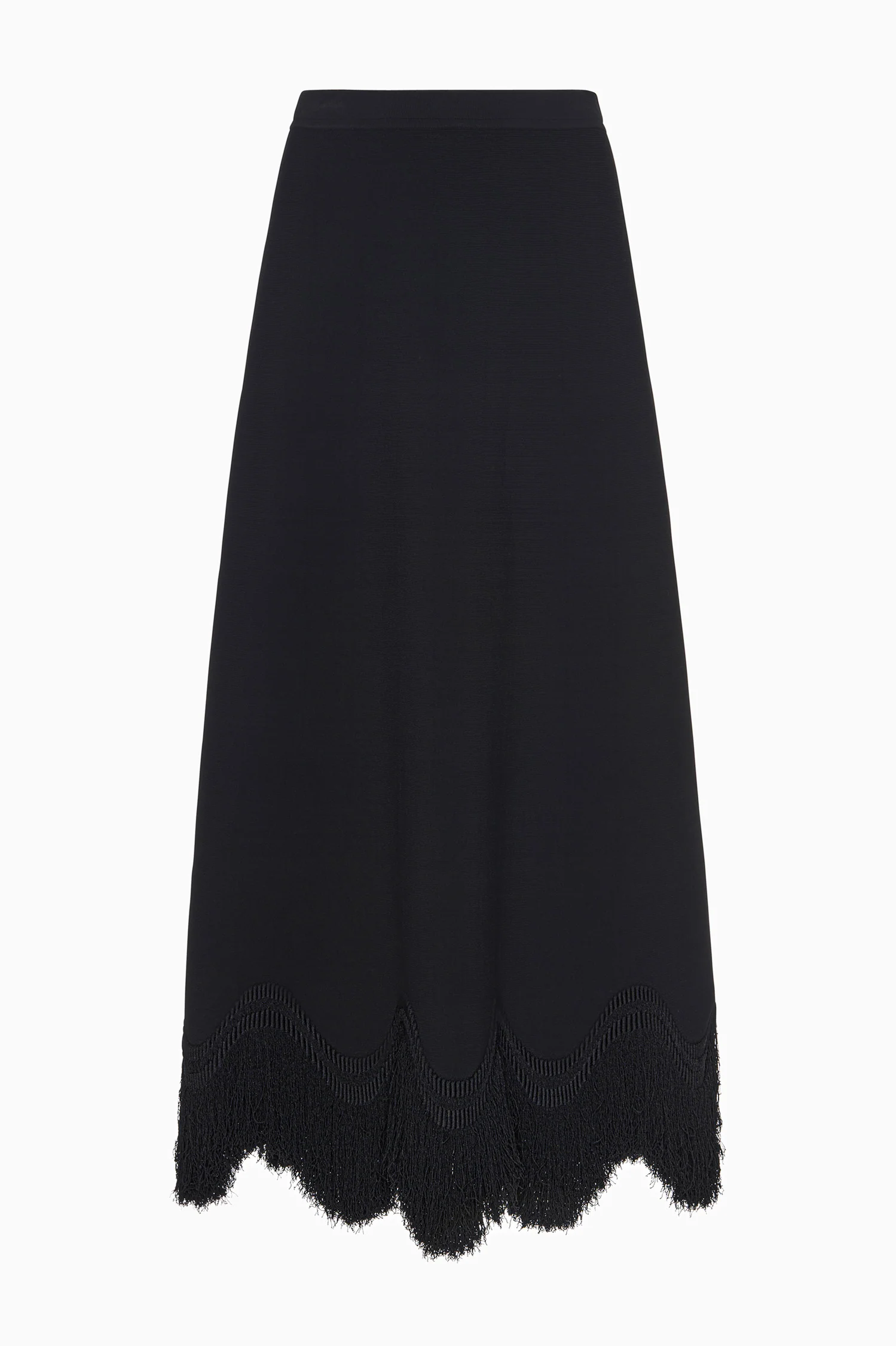 Paulina Knit Skirt with Fringe - Noir - Image 5