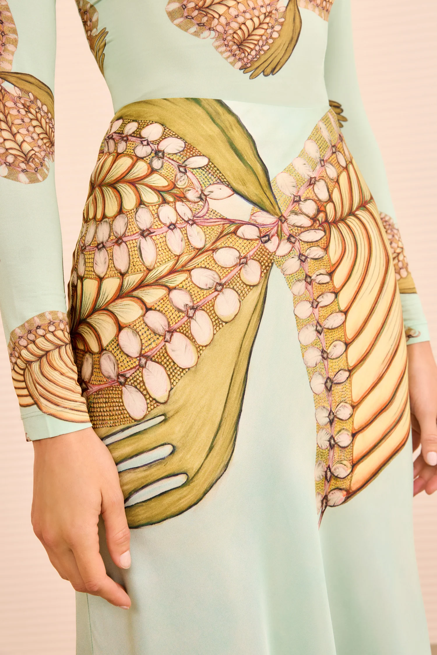 Pera Midi Slip Skirt - Water Blossoms - Image 3