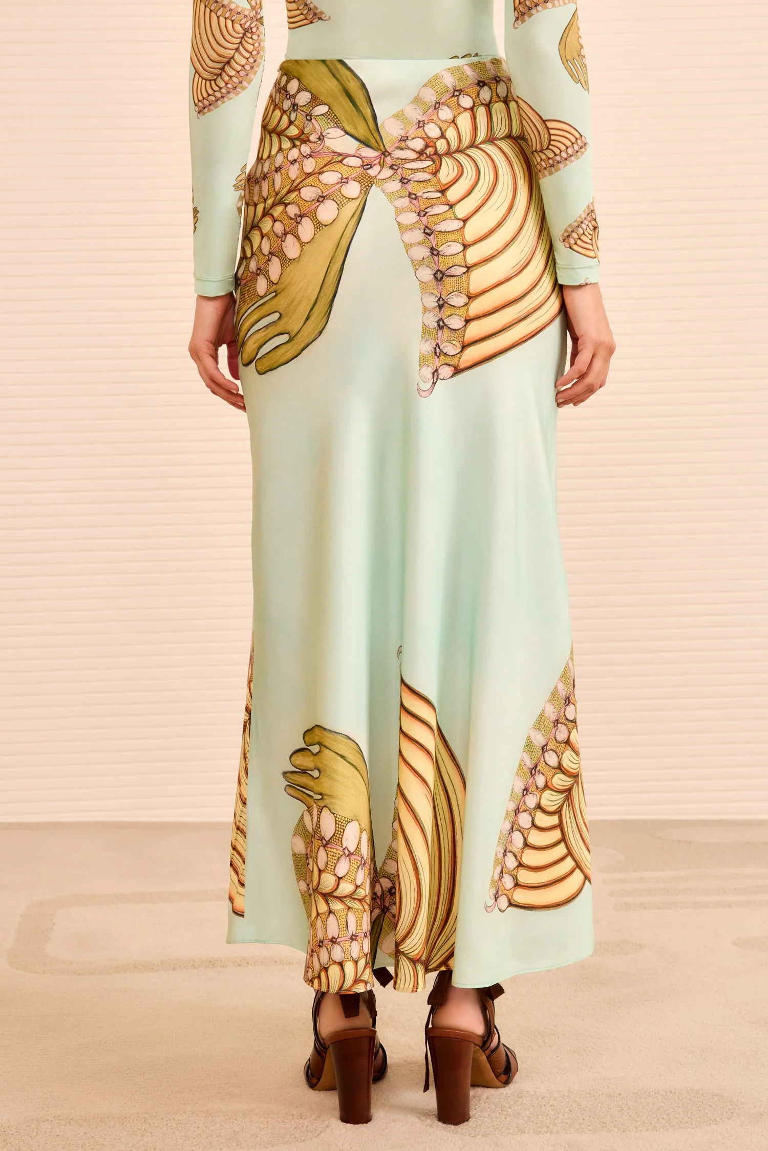 Pera Midi Slip Skirt - Water Blossoms - Image 5