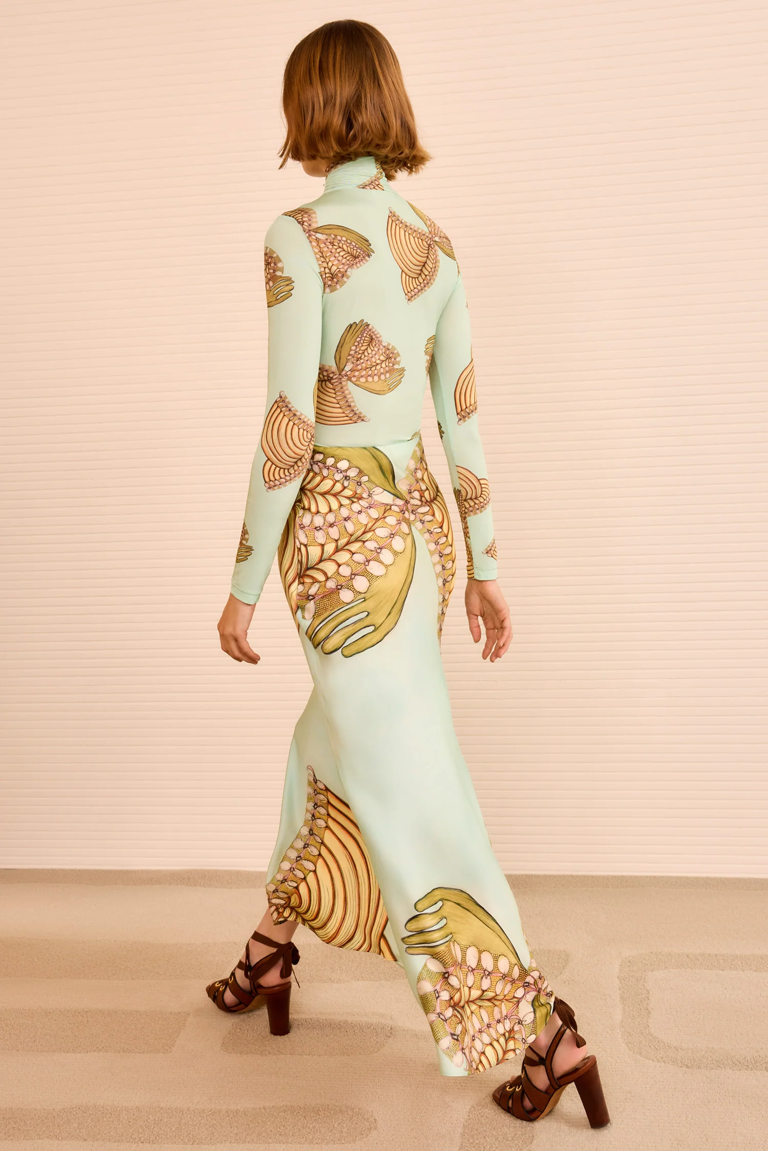 Pera Midi Slip Skirt - Water Blossoms - Image 6
