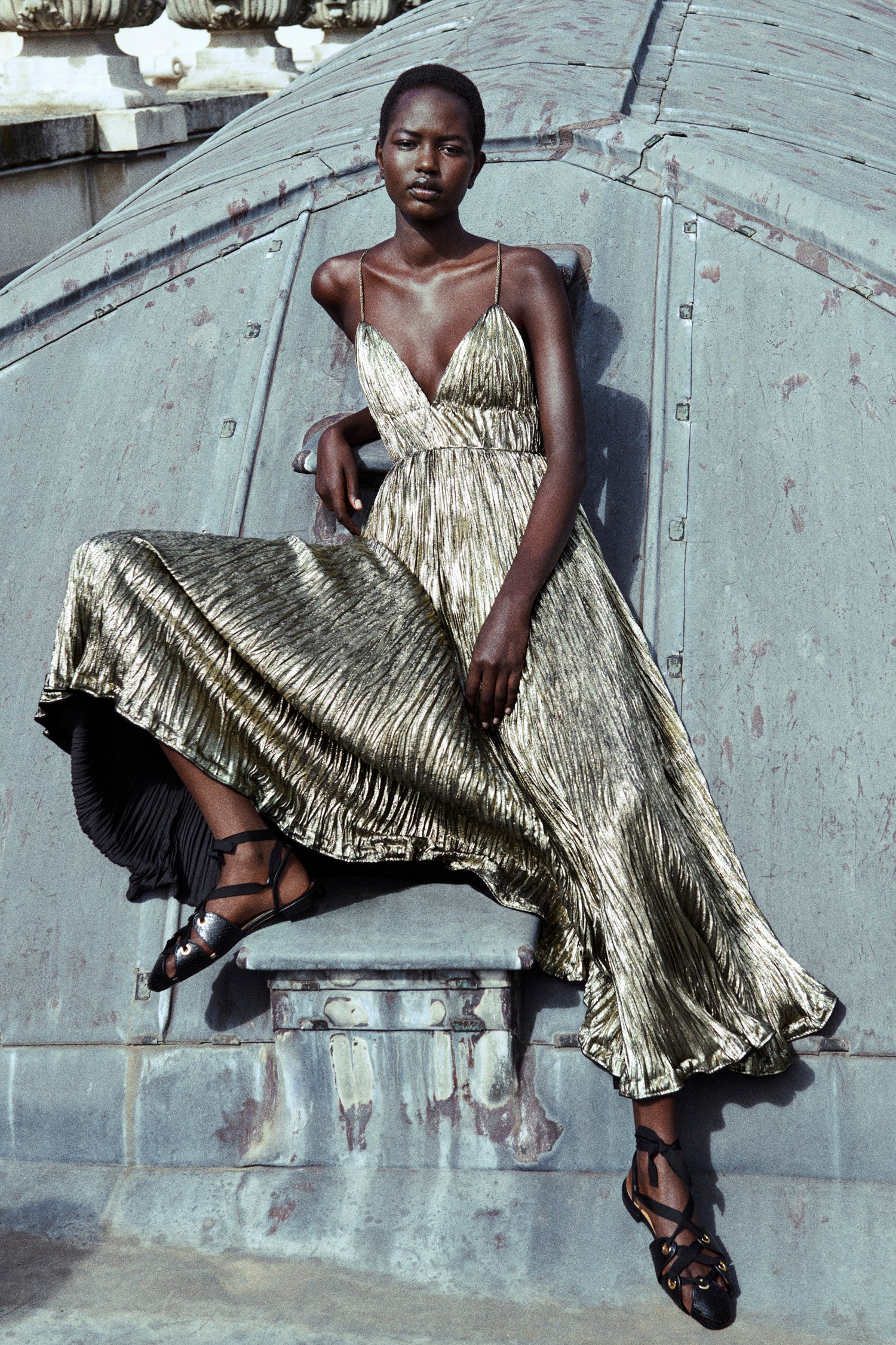 Persephone Pleated Cami Gown - Lumen - Image 5