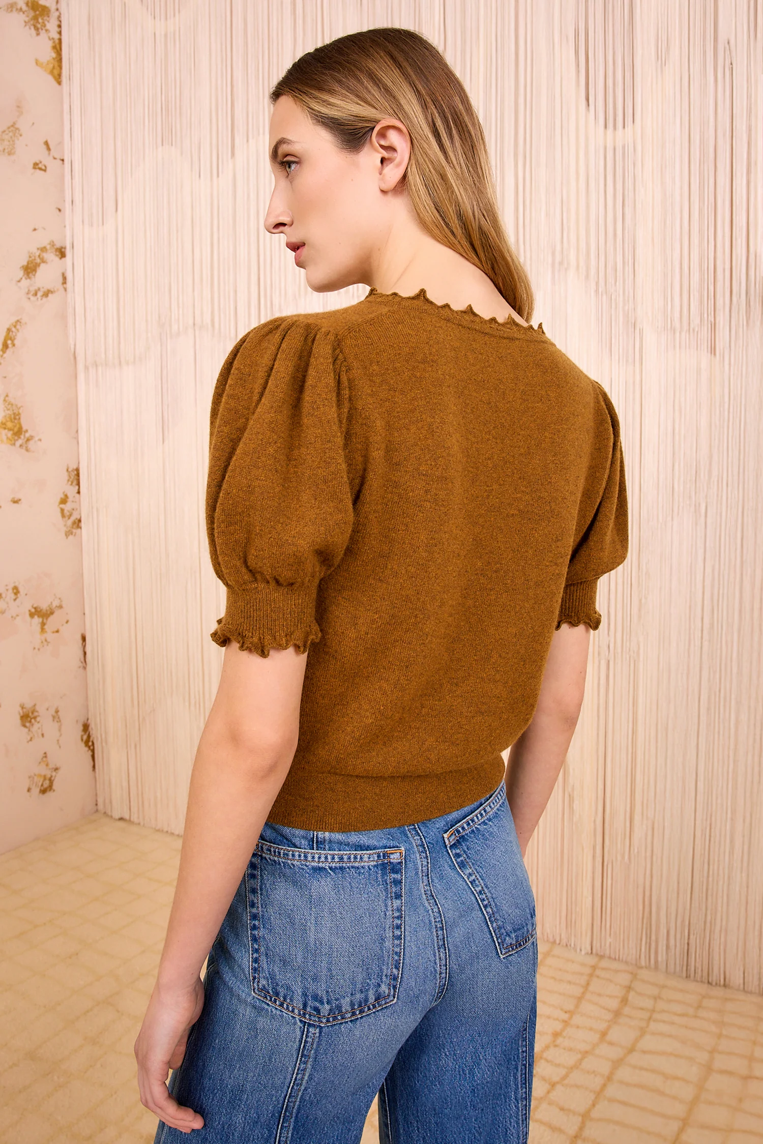 Polline Short Sleeve Top - Umber - Image 4