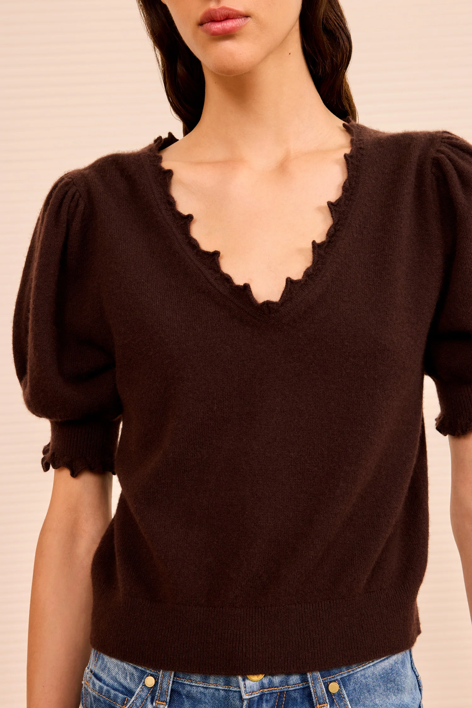 Polline Short Sleeve Top - Wenge - Image 2
