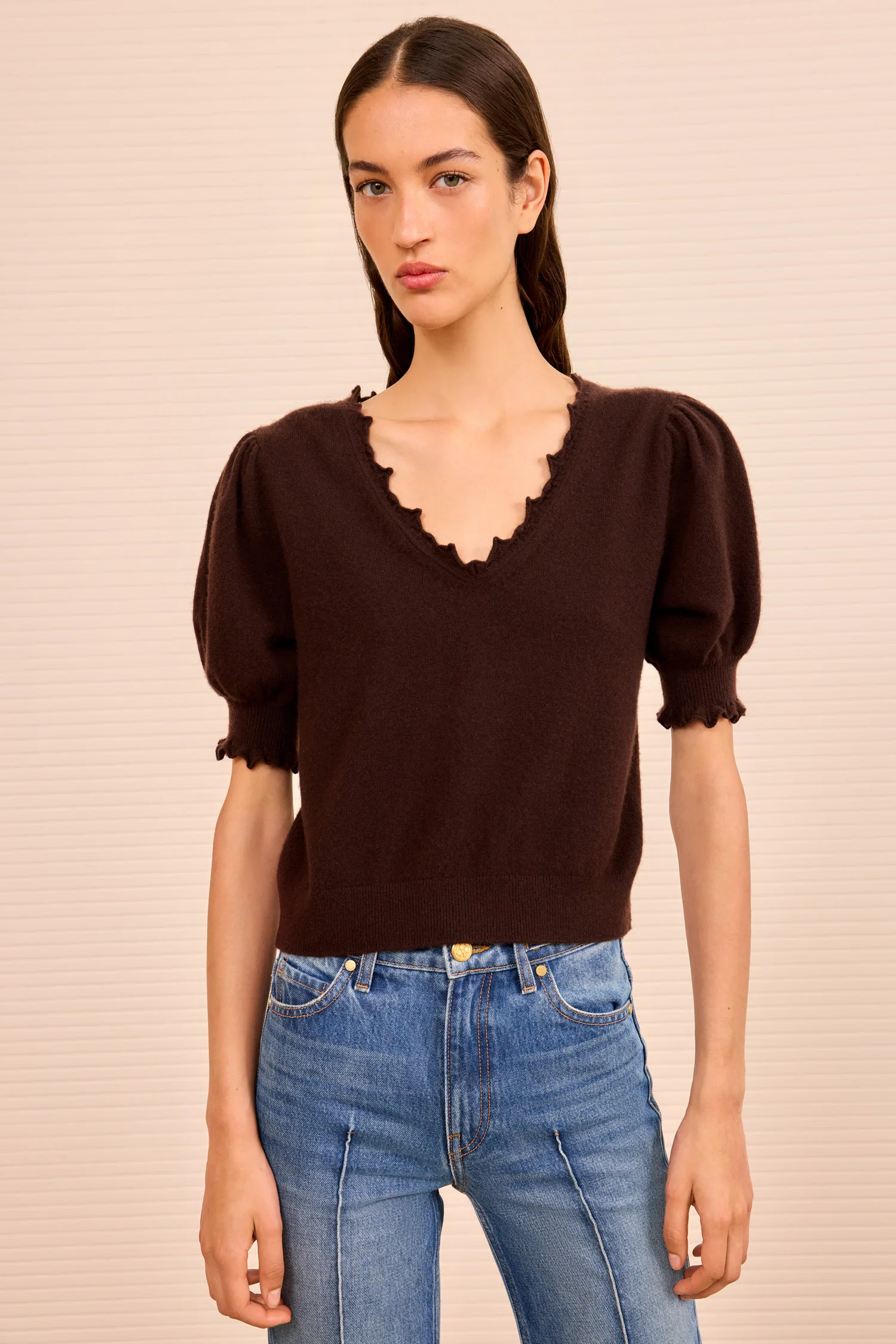 Polline Short Sleeve Top - Wenge - Image 3