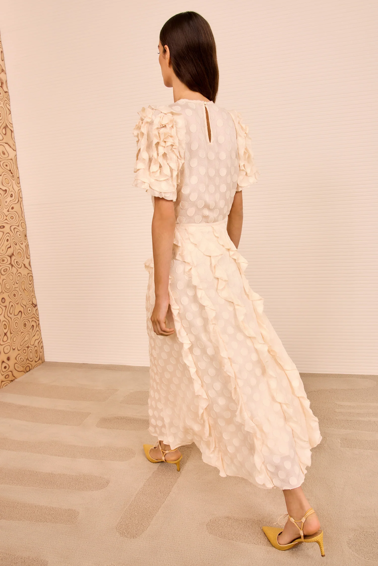 Poppy Cascading Ruffle Midi Skirt - Conch - Image 6