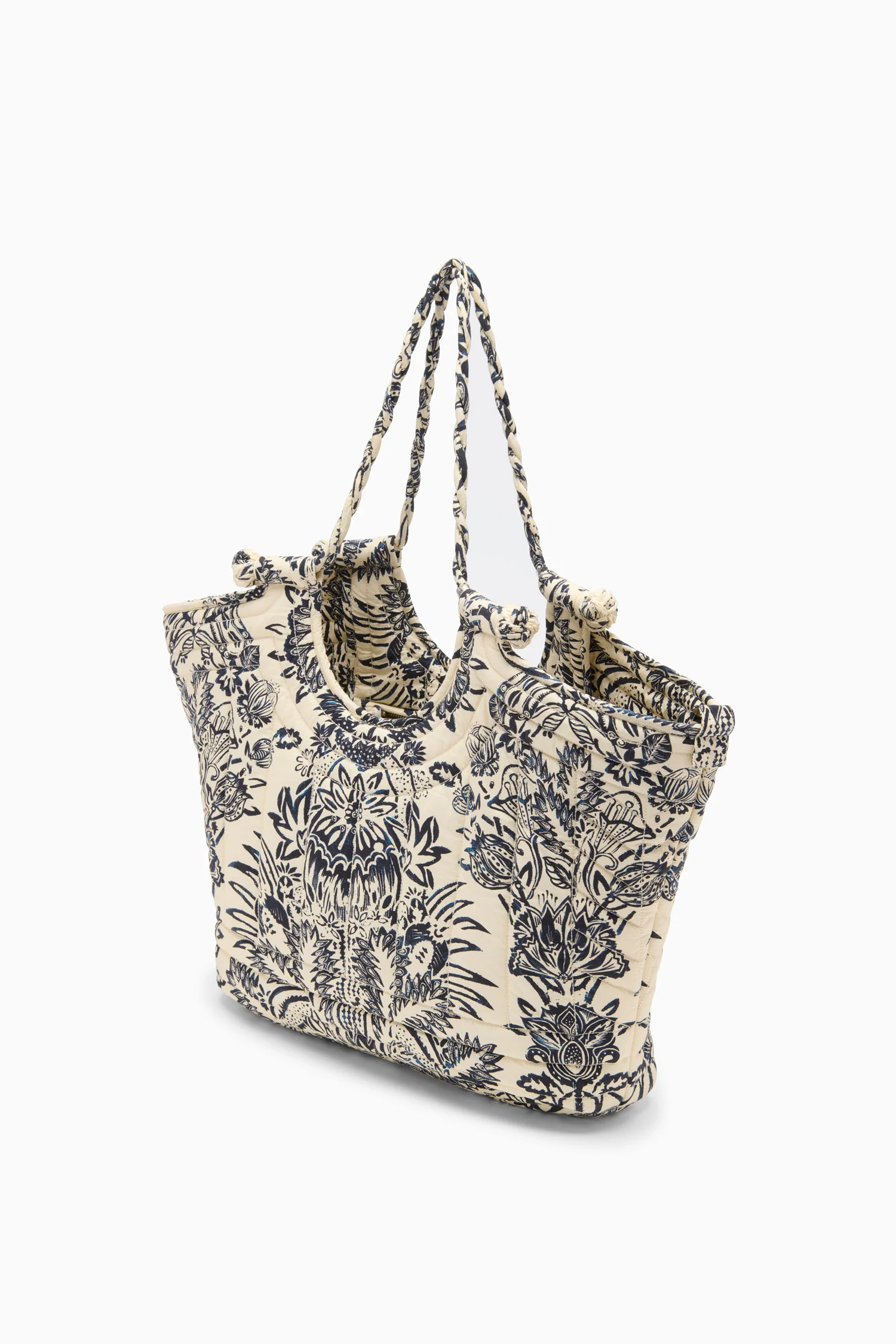 Quilted Tote - Ivory Flora - Image 2