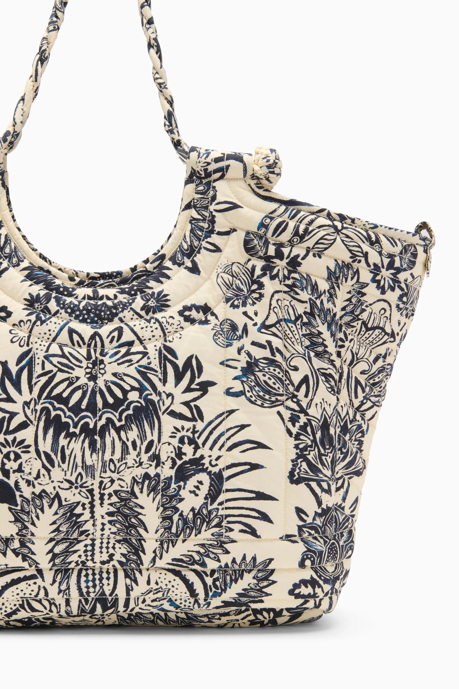 Quilted Tote - Ivory Flora - Image 3