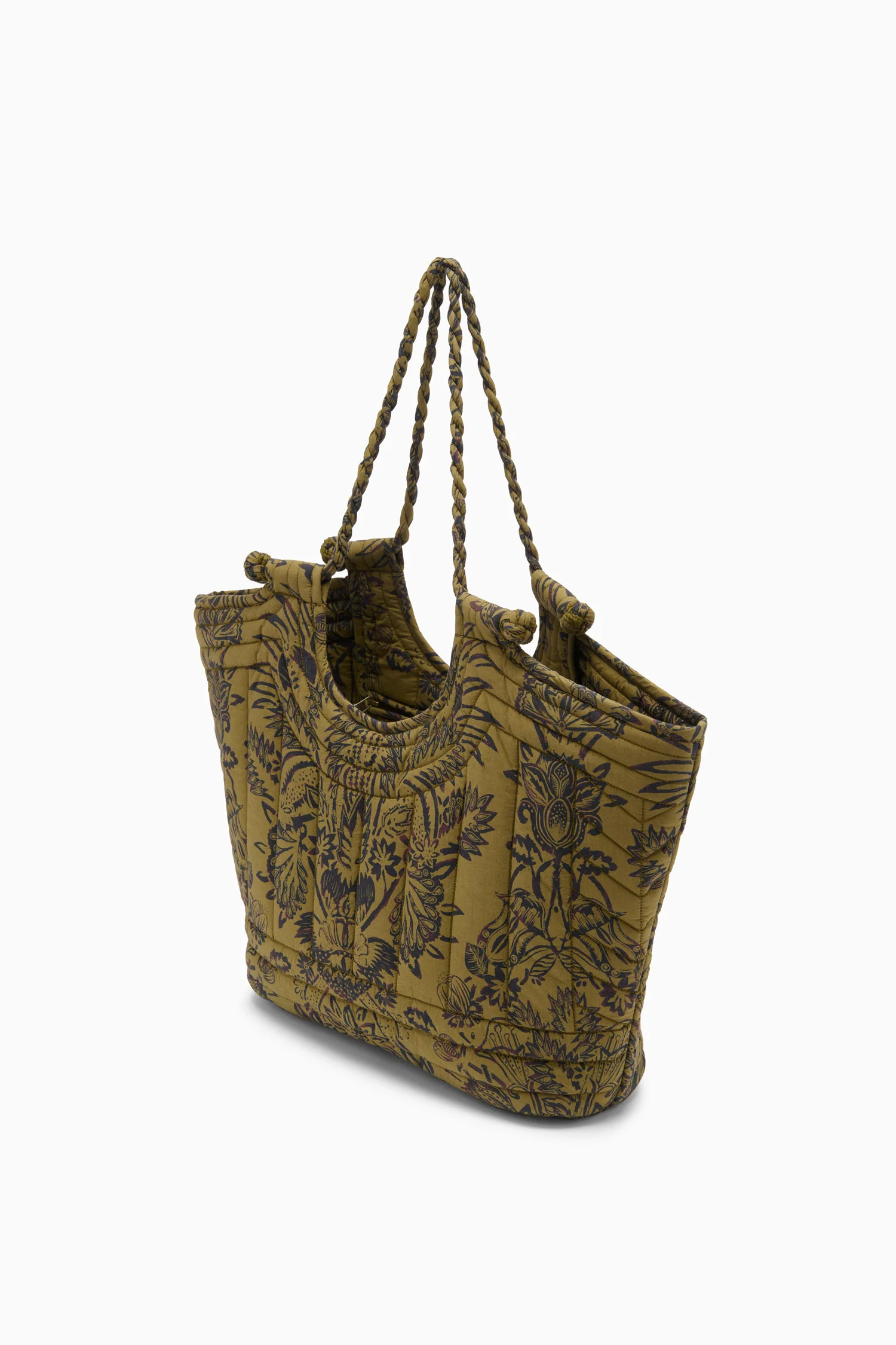 Quilted Tote - Olive Flora - Image 2