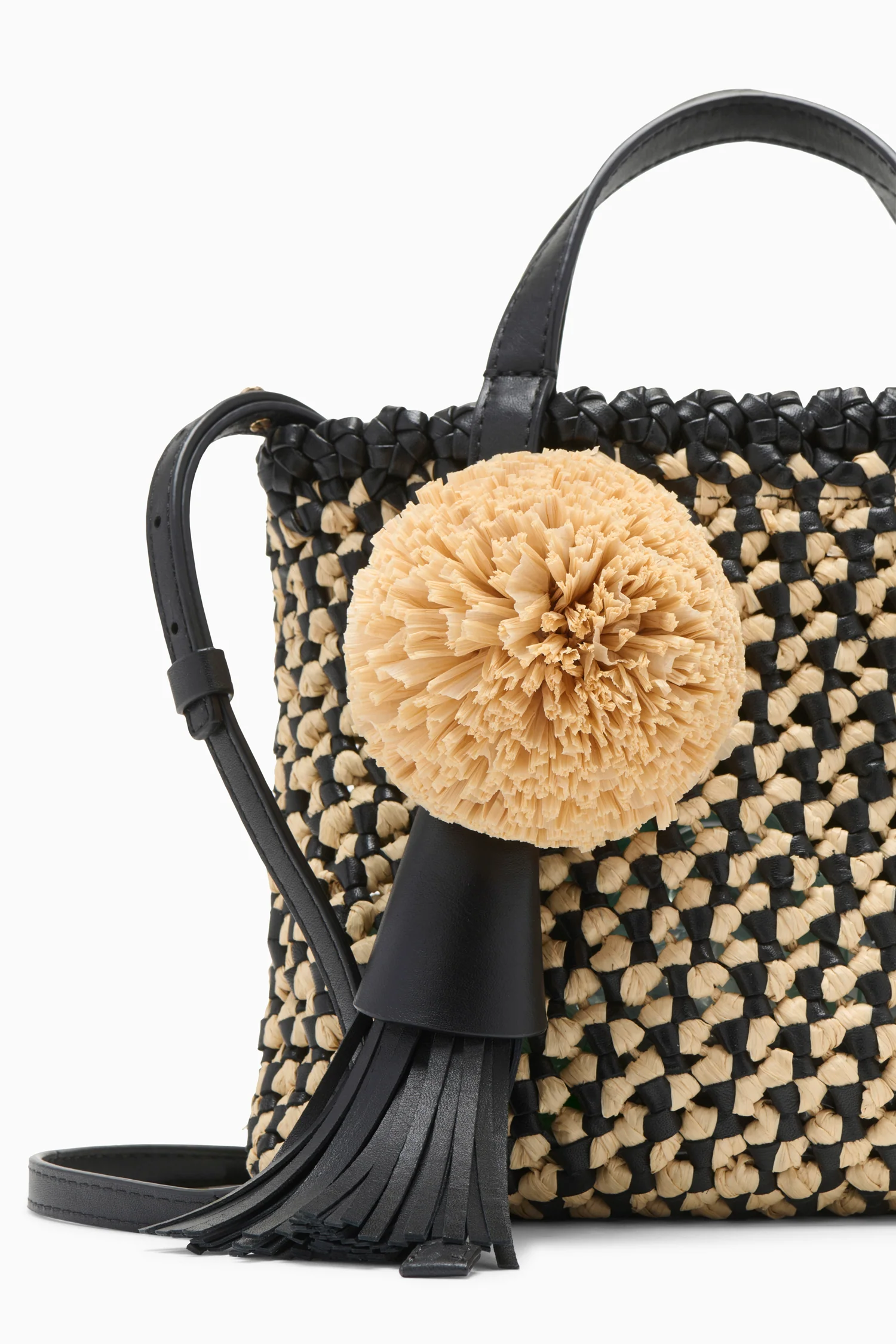 Raffia Mini Crossbody - Noir Natural - Image 3