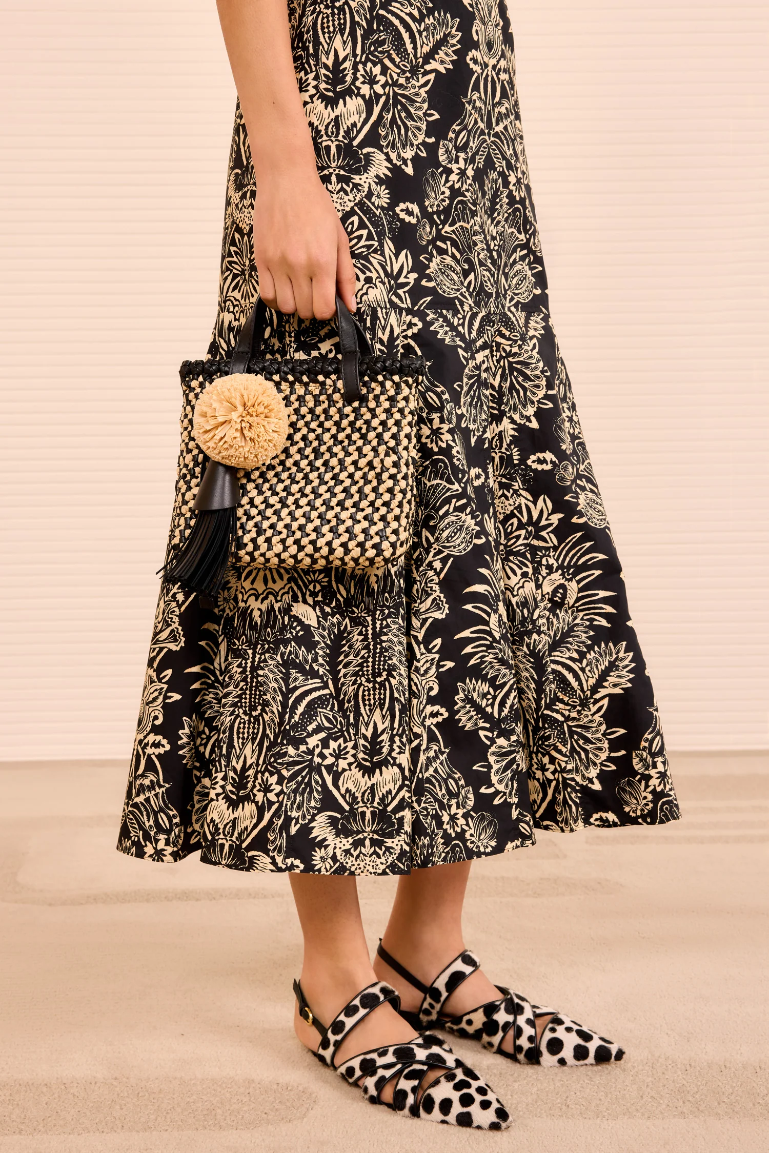 Raffia Mini Crossbody - Noir Natural - Image 5