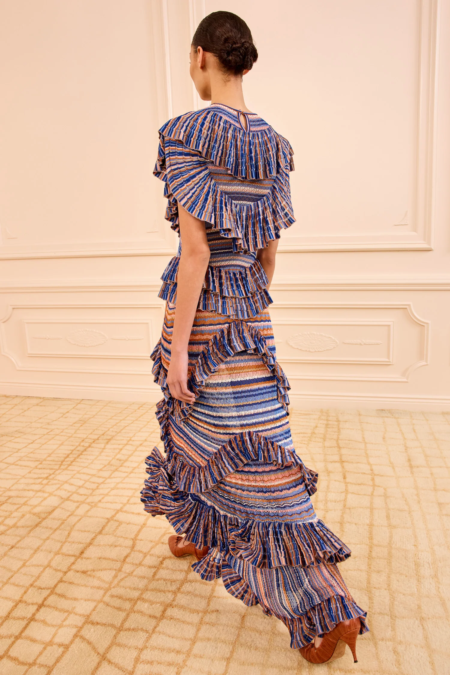 Raina Ruffle Knit Dress - Sunset - Image 4
