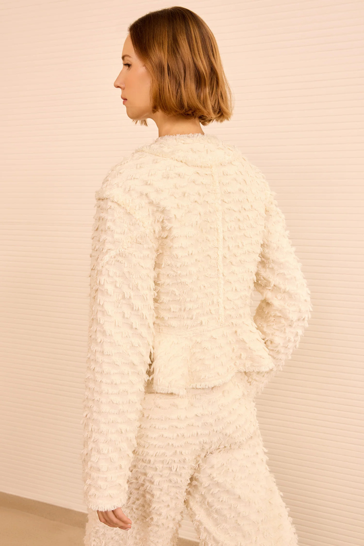 Rosalind Zip Peplum Jacket - Ivory - Image 5