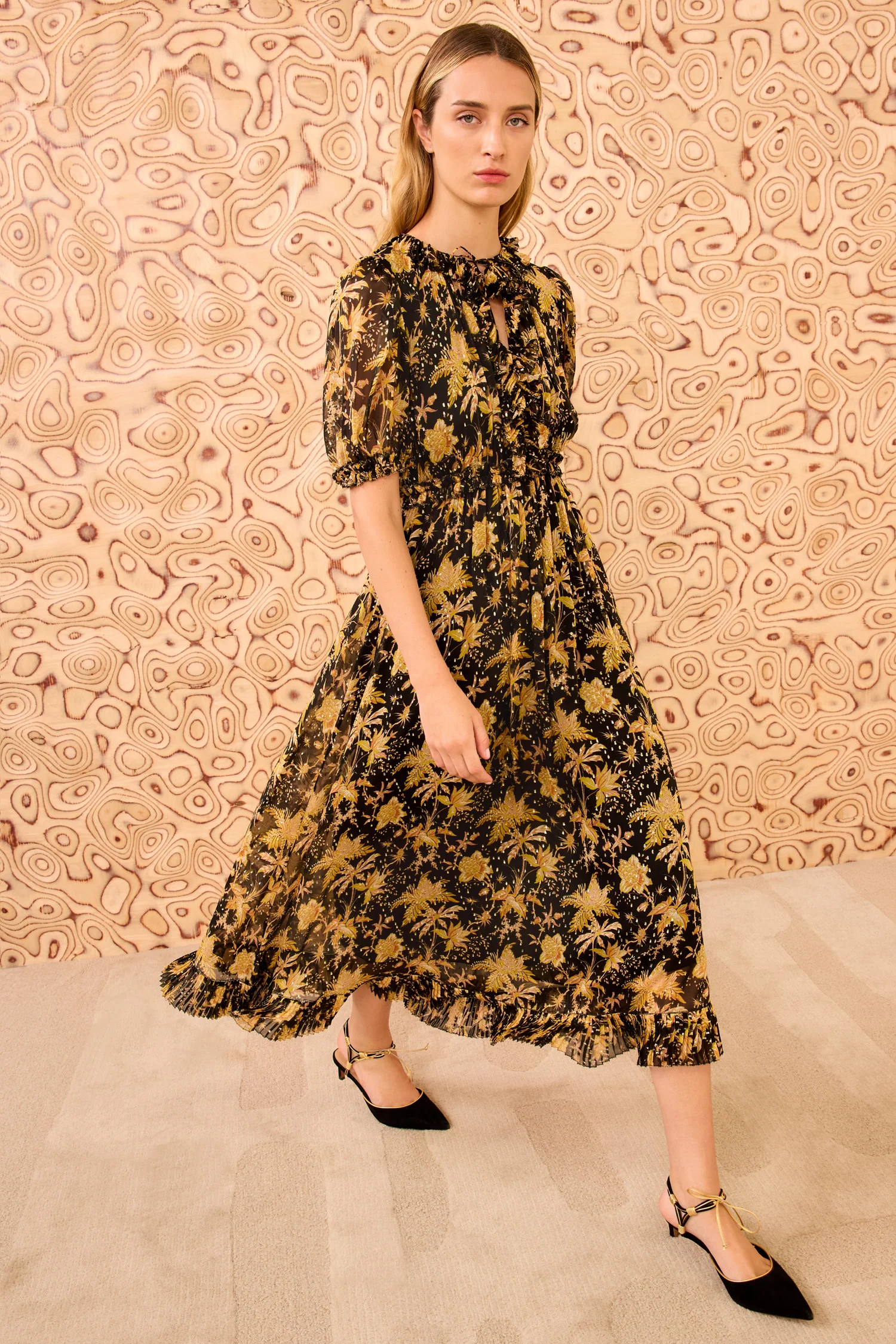 Rosamunde Puff Sleeve Dress - Forsythia - Image 3