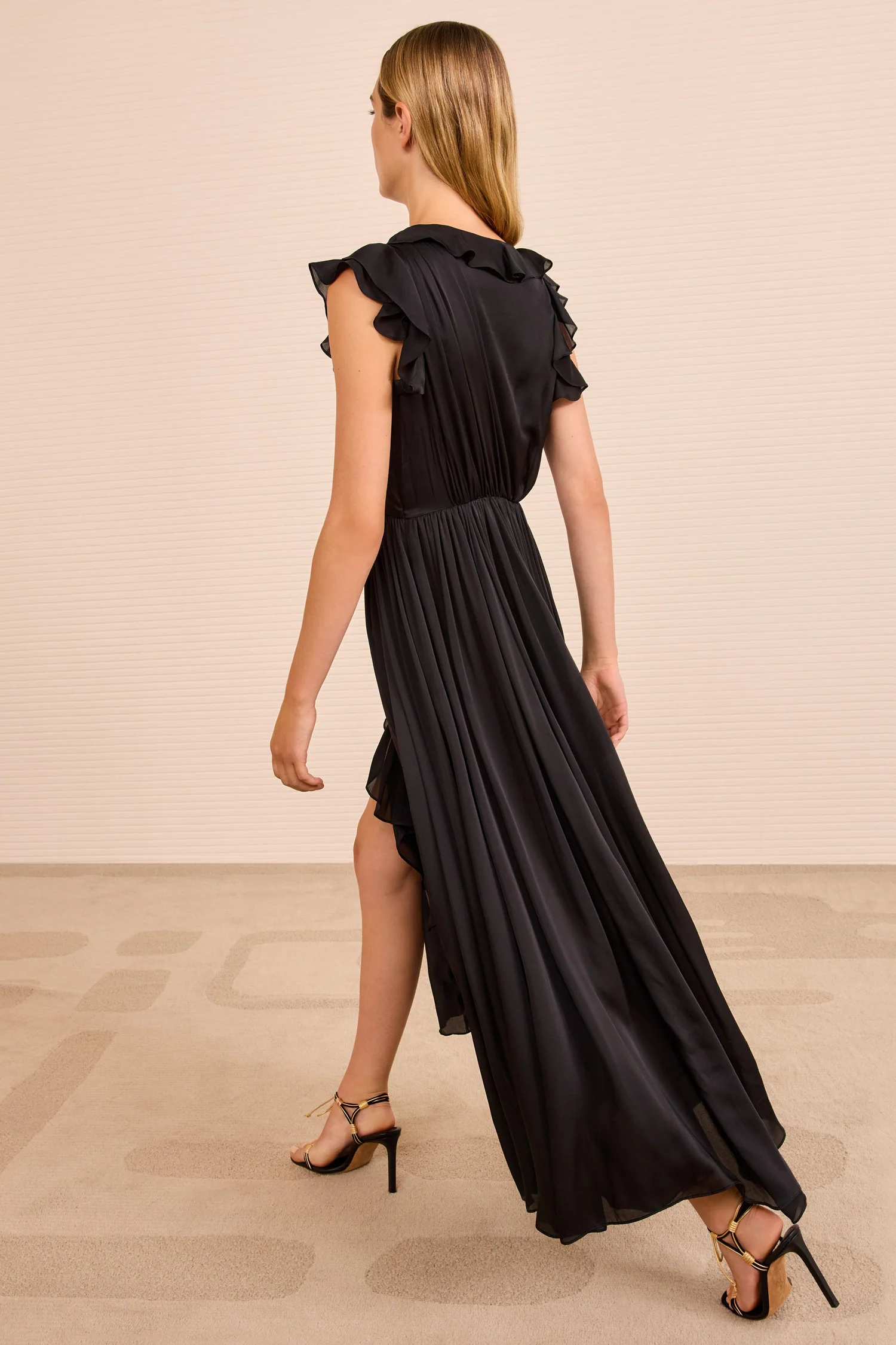 Saanvi Cascading Ruffle Dress - Noir - Image 5