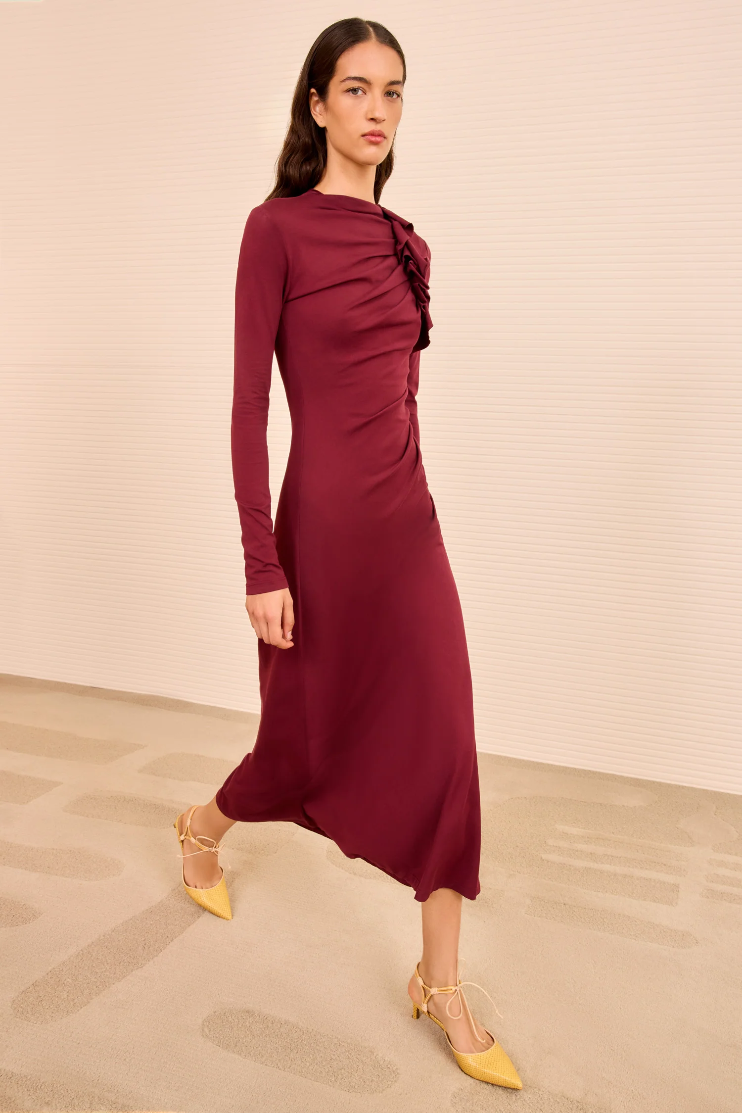 Safi Long Sleeve Dress - Claret