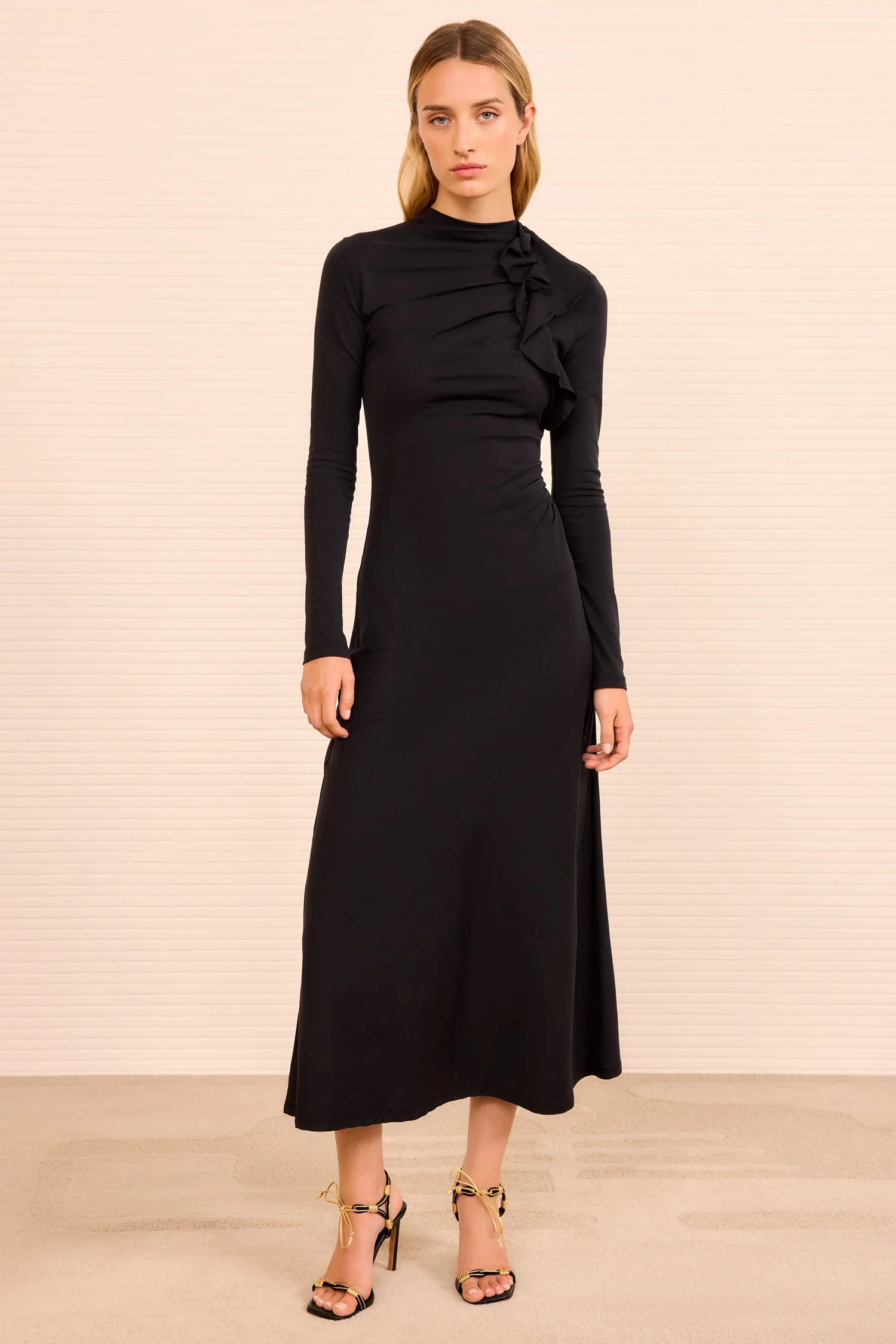 Safi Long Sleeve Dress - Noir - Image 3