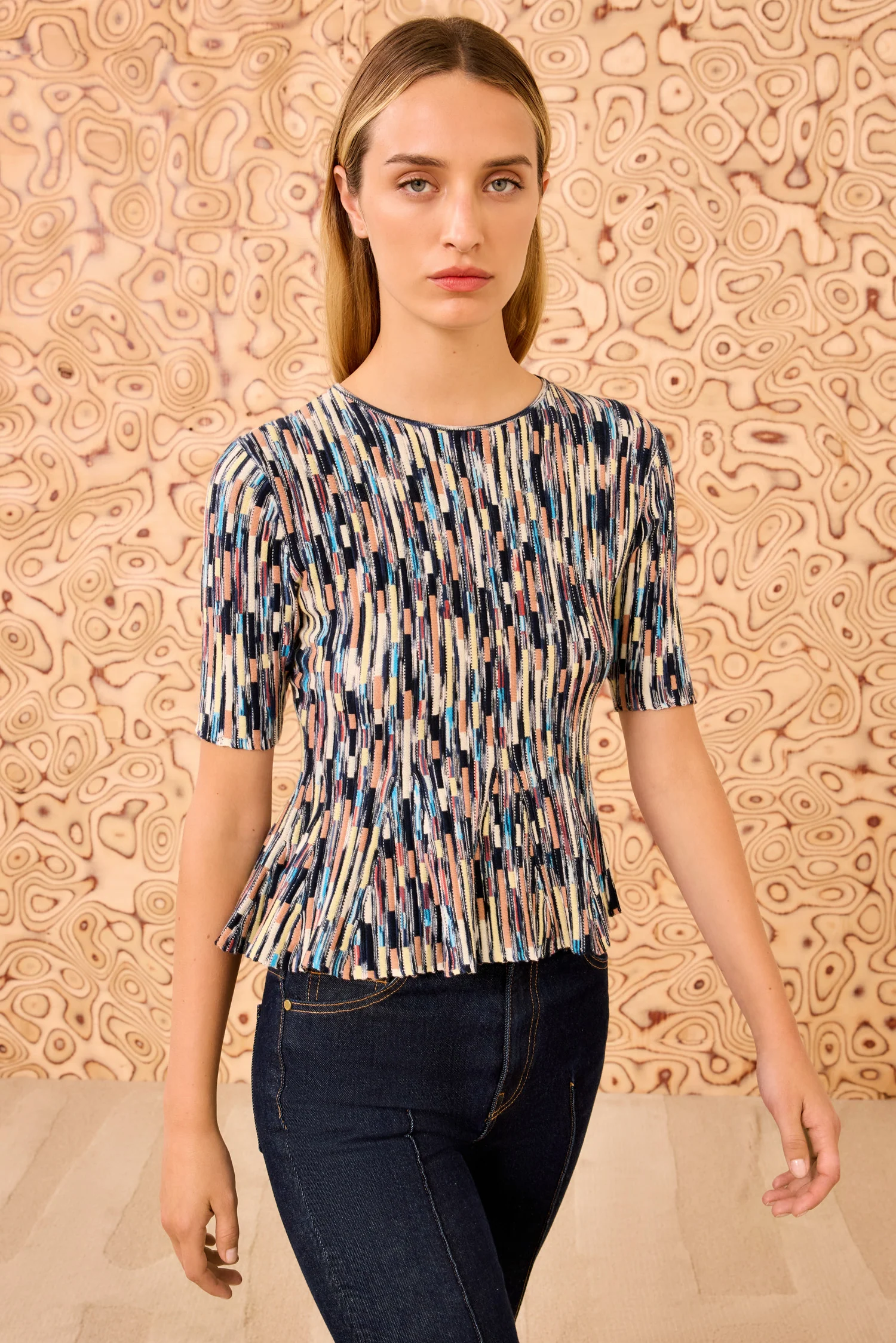 Samira Mulitcolor Short Sleeve Top - Oasis