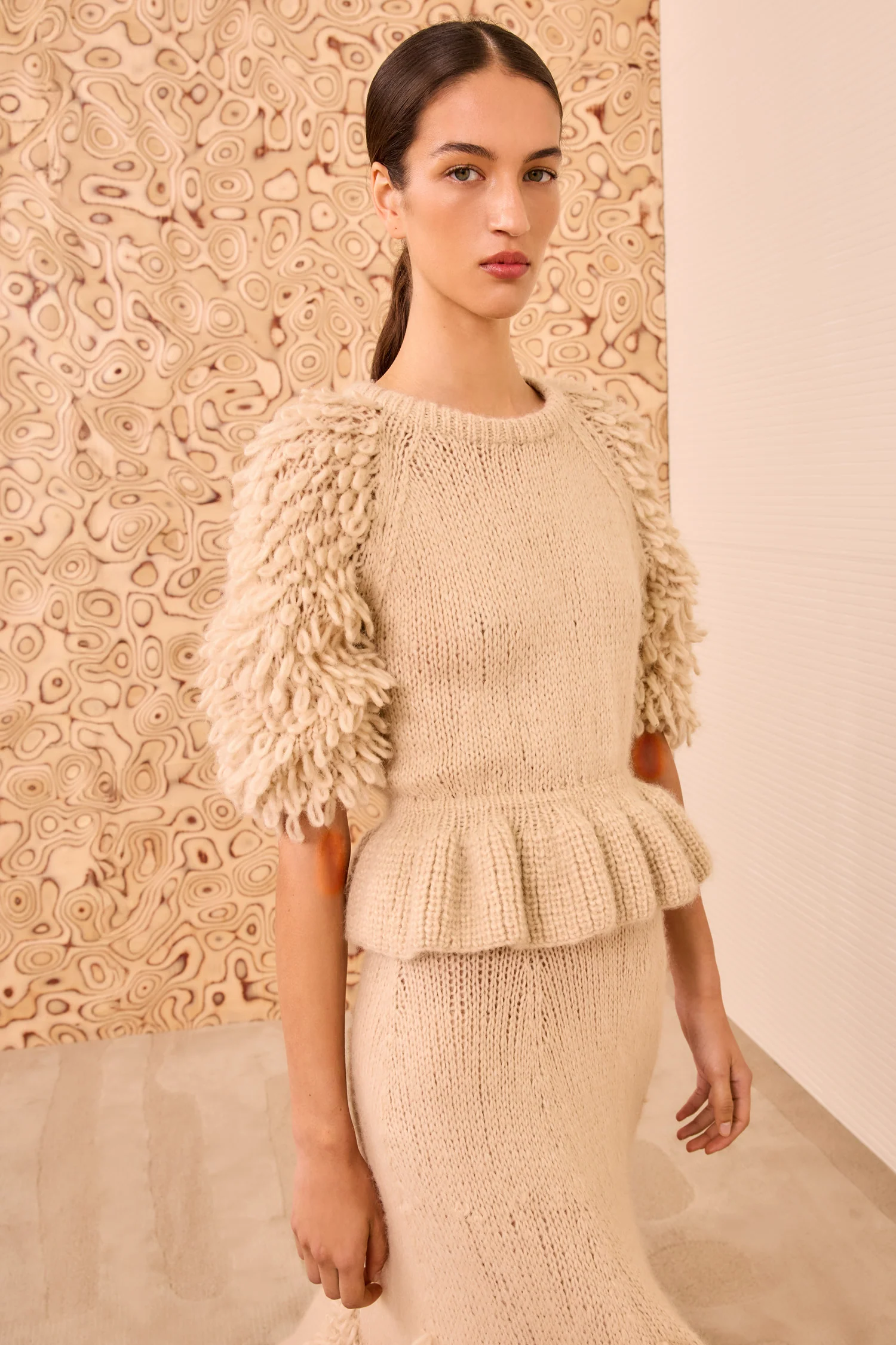 Selene Peplum Pullover - Alabaster