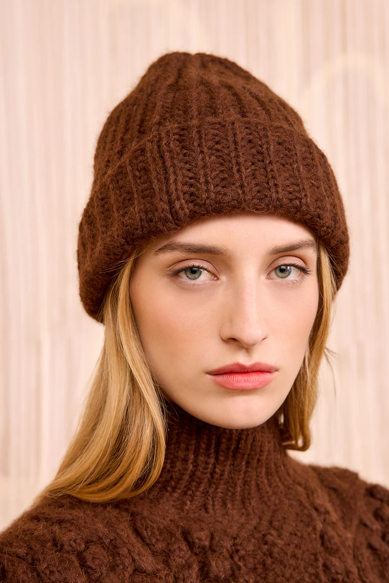 Shelby Alpaca Knit Hat - Walnut - Image 2