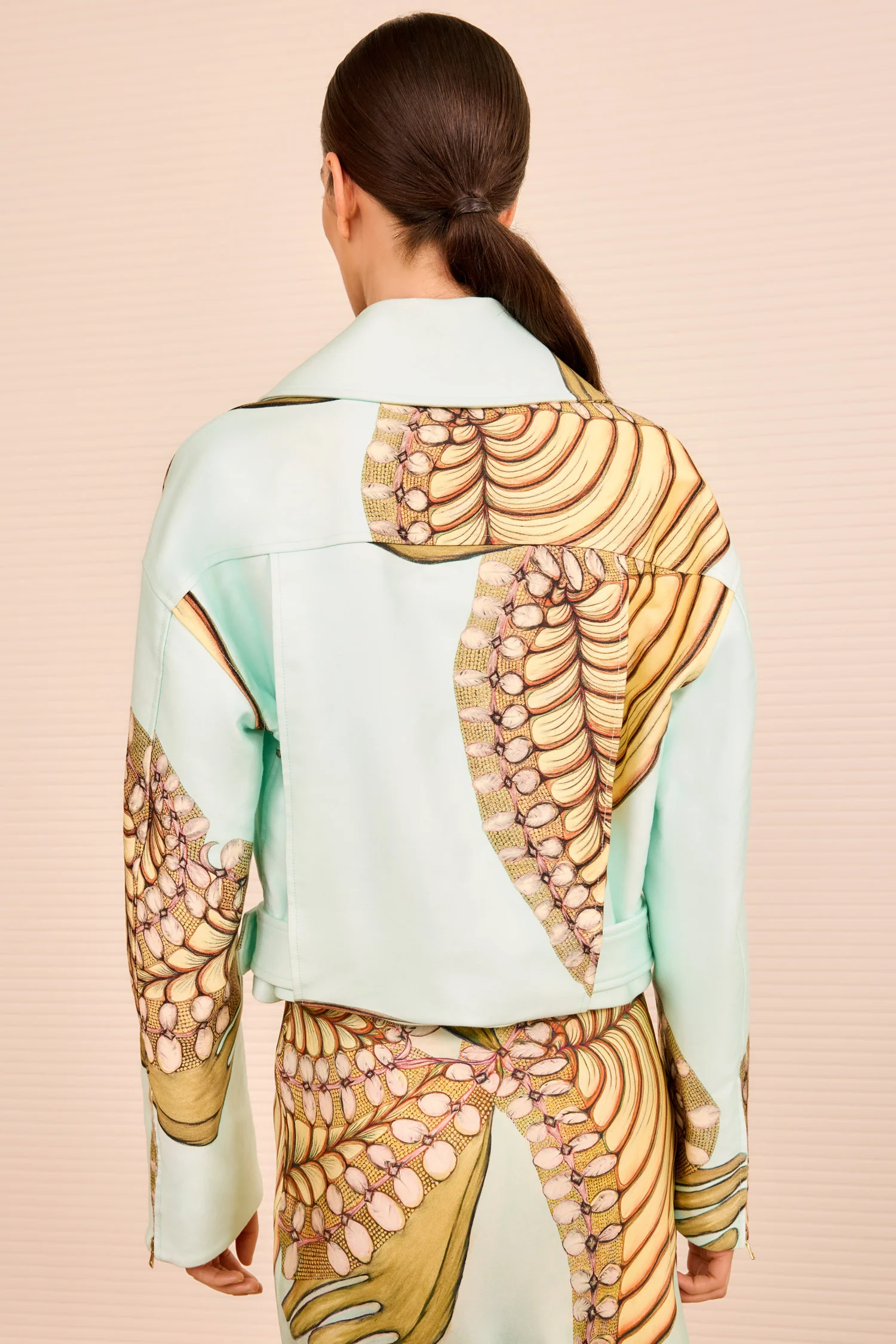 Signal Cropped Belted Jacket - Water Blossoms - Image 5