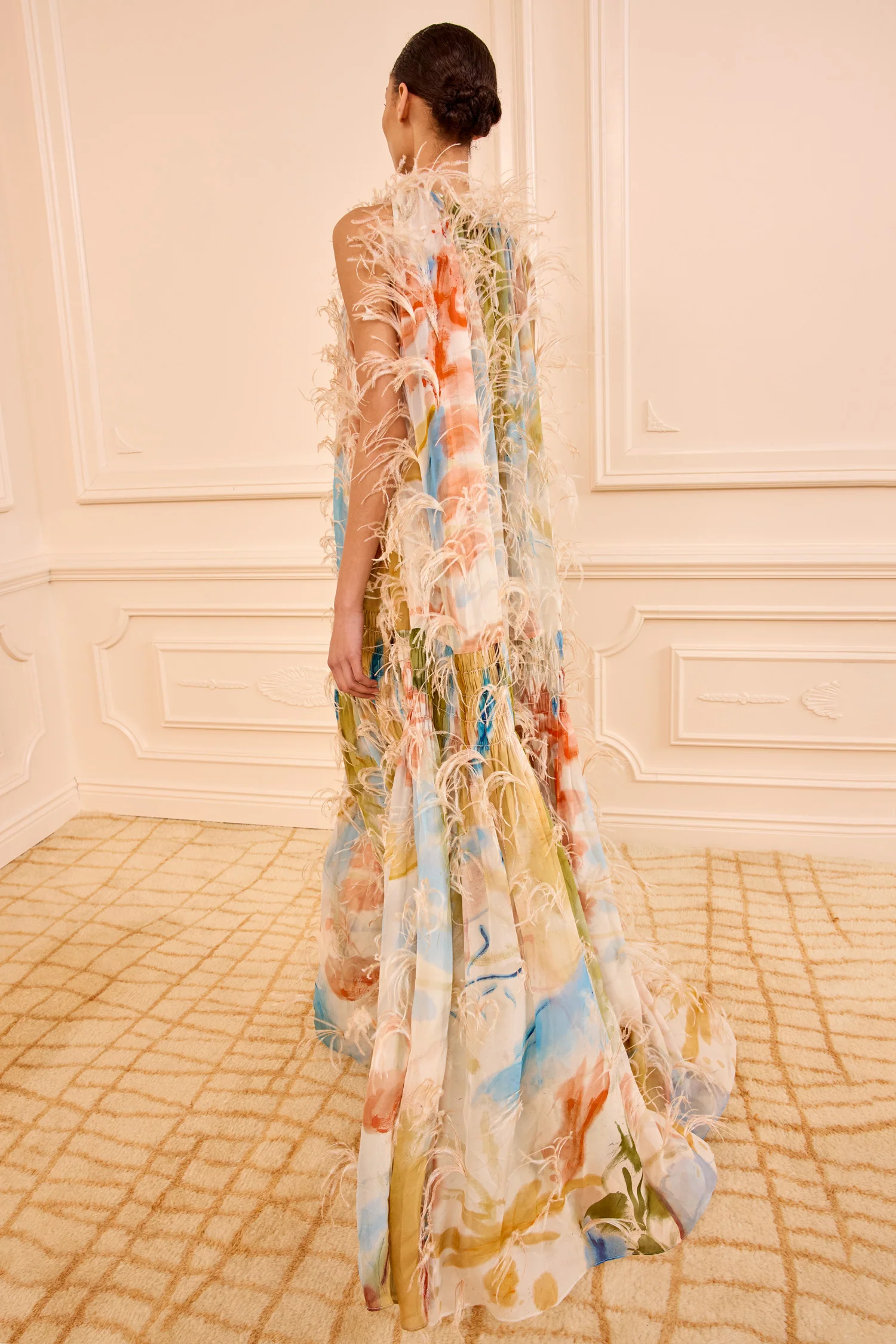 Gossamer Gown with Feather Embroidery - Western Dream - Image 5