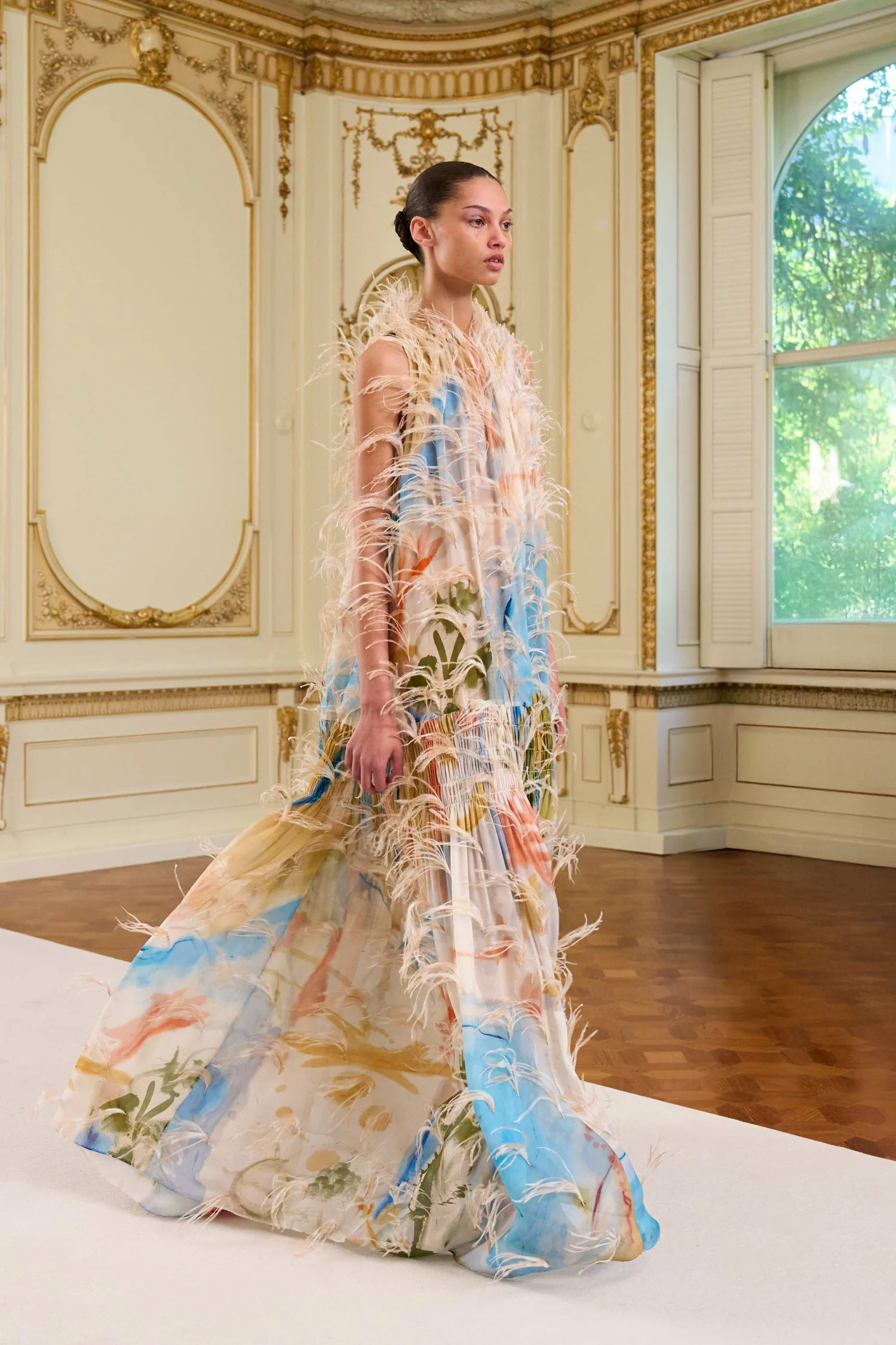 Gossamer Gown with Feather Embroidery - Western Dream - Image 7