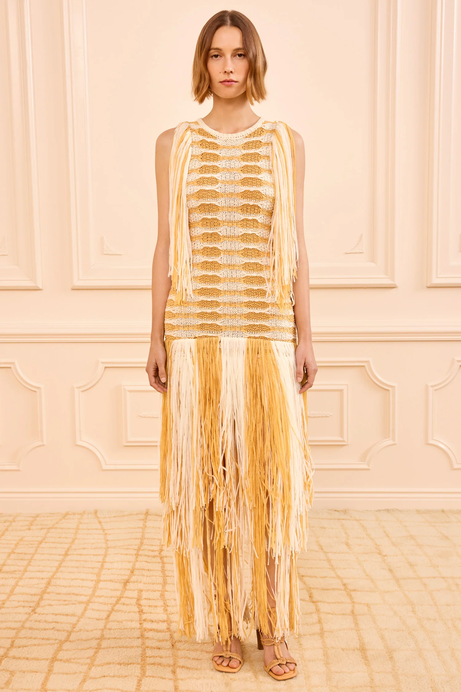 Silvia Fringe Knit Dress - Beach - Image 3