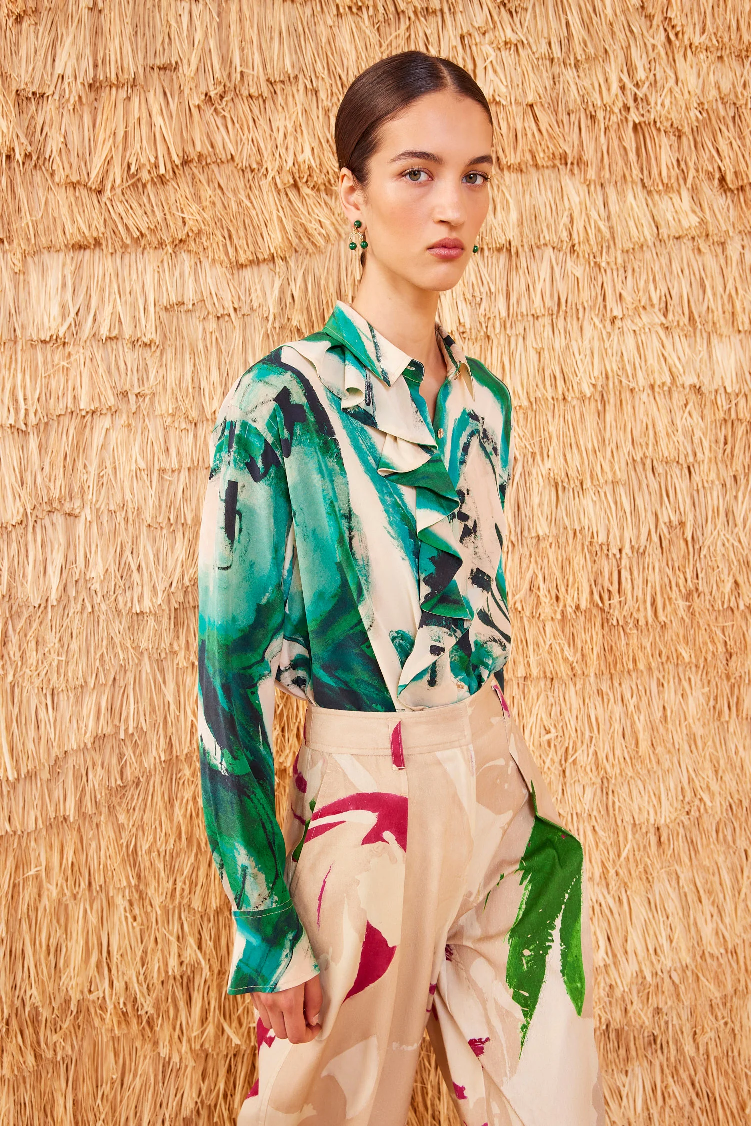 Study Blouse - Portrait In Green - Image 3