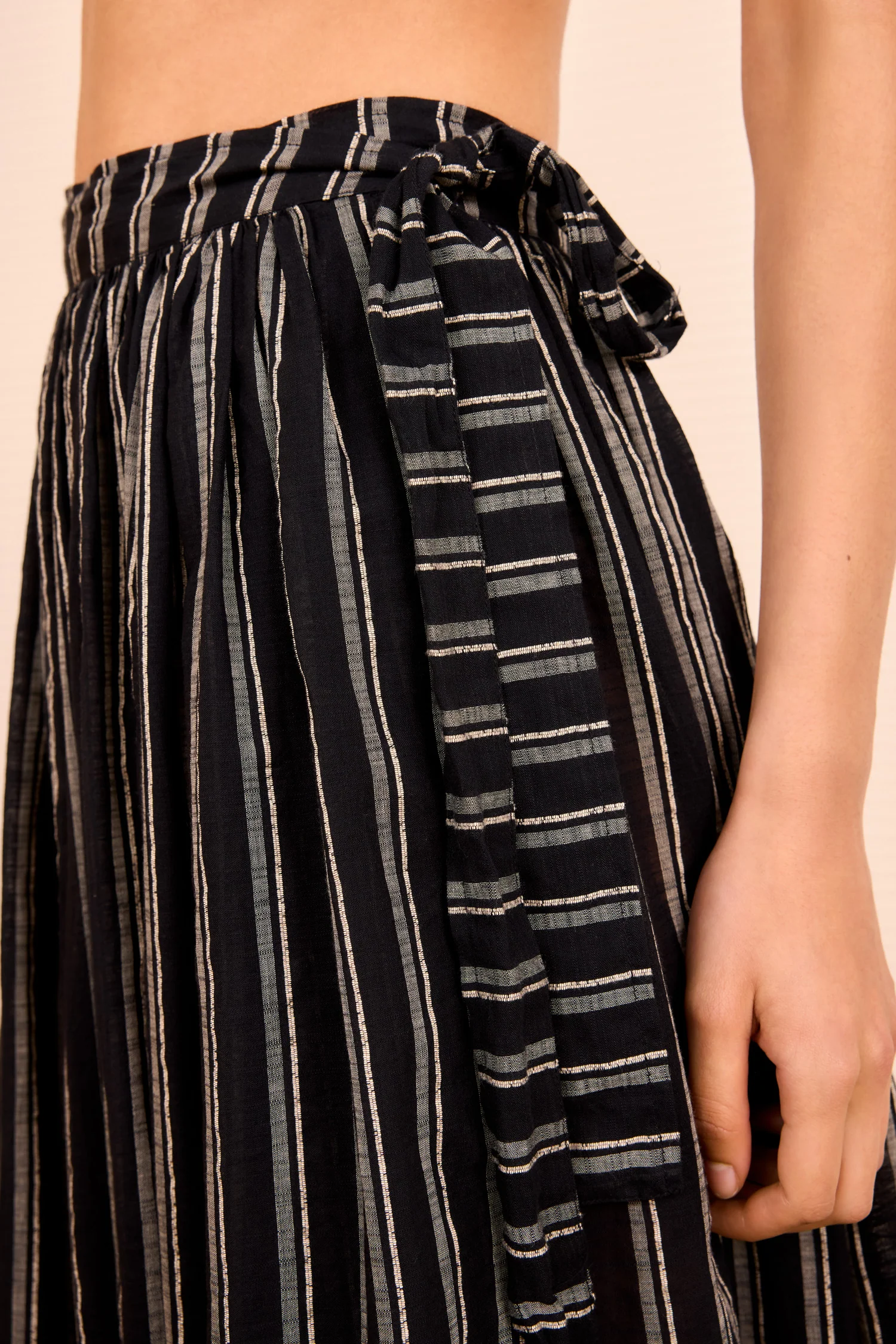 Suri Striped Skirt Coverup - Noir Stripe - Image 3