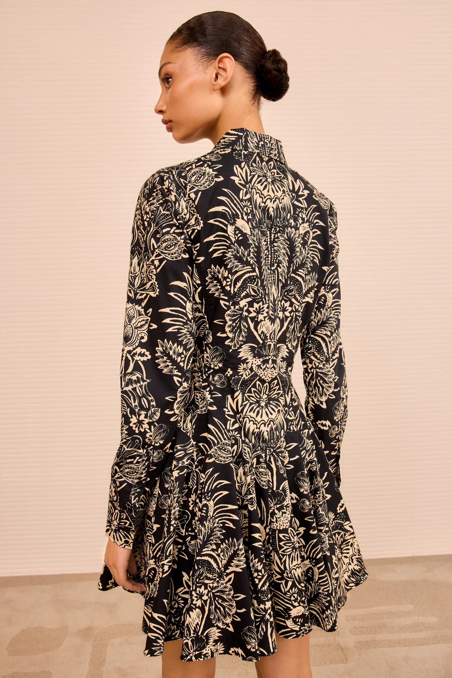 Taliah Long Sleeve Mini Dress - Noir Flora - Image 5