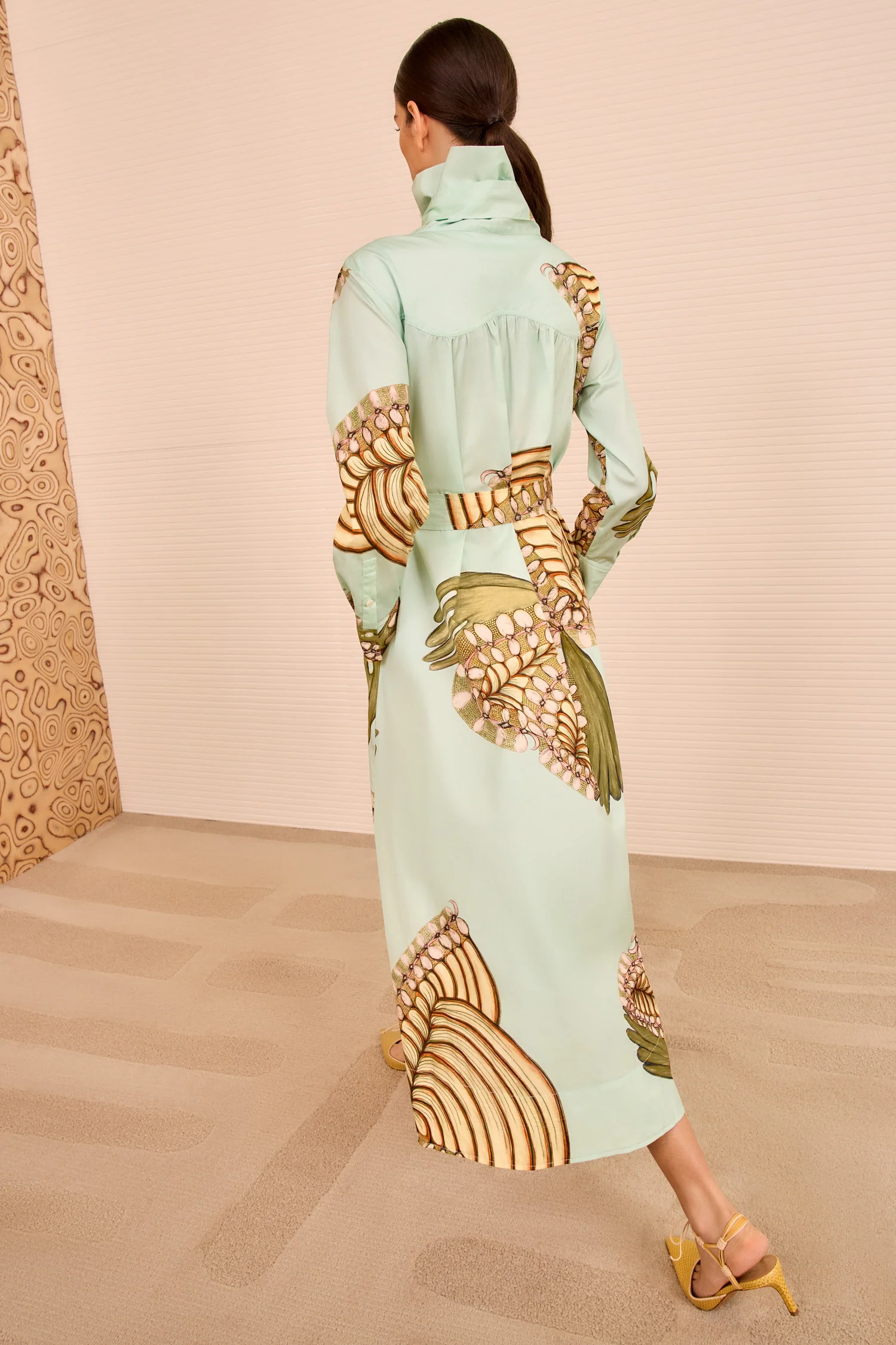 Terezie Ruffle Neck Dress - Water Blossoms - Image 5