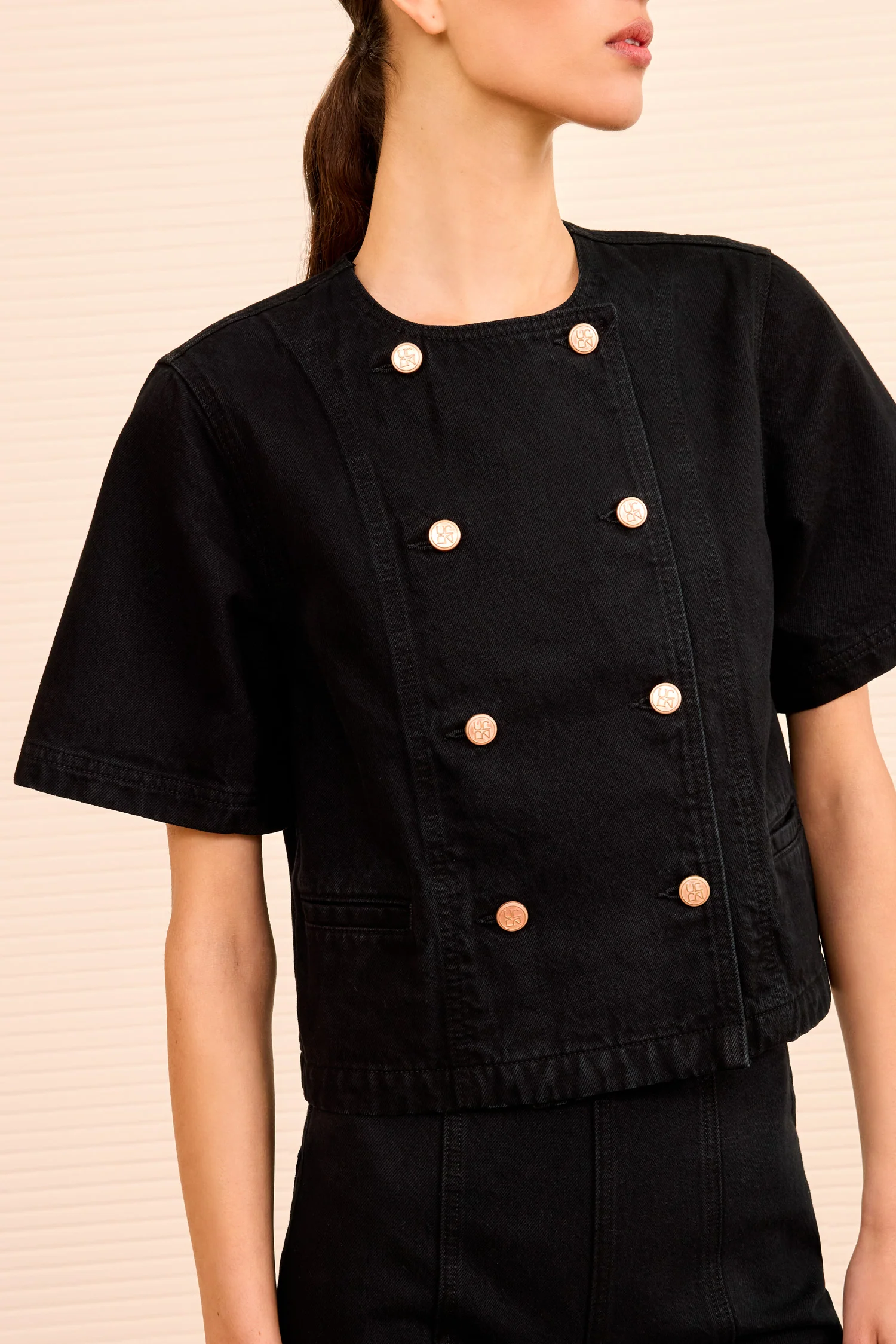 The Serge Short Sleeve Jacket - Noir - Image 3